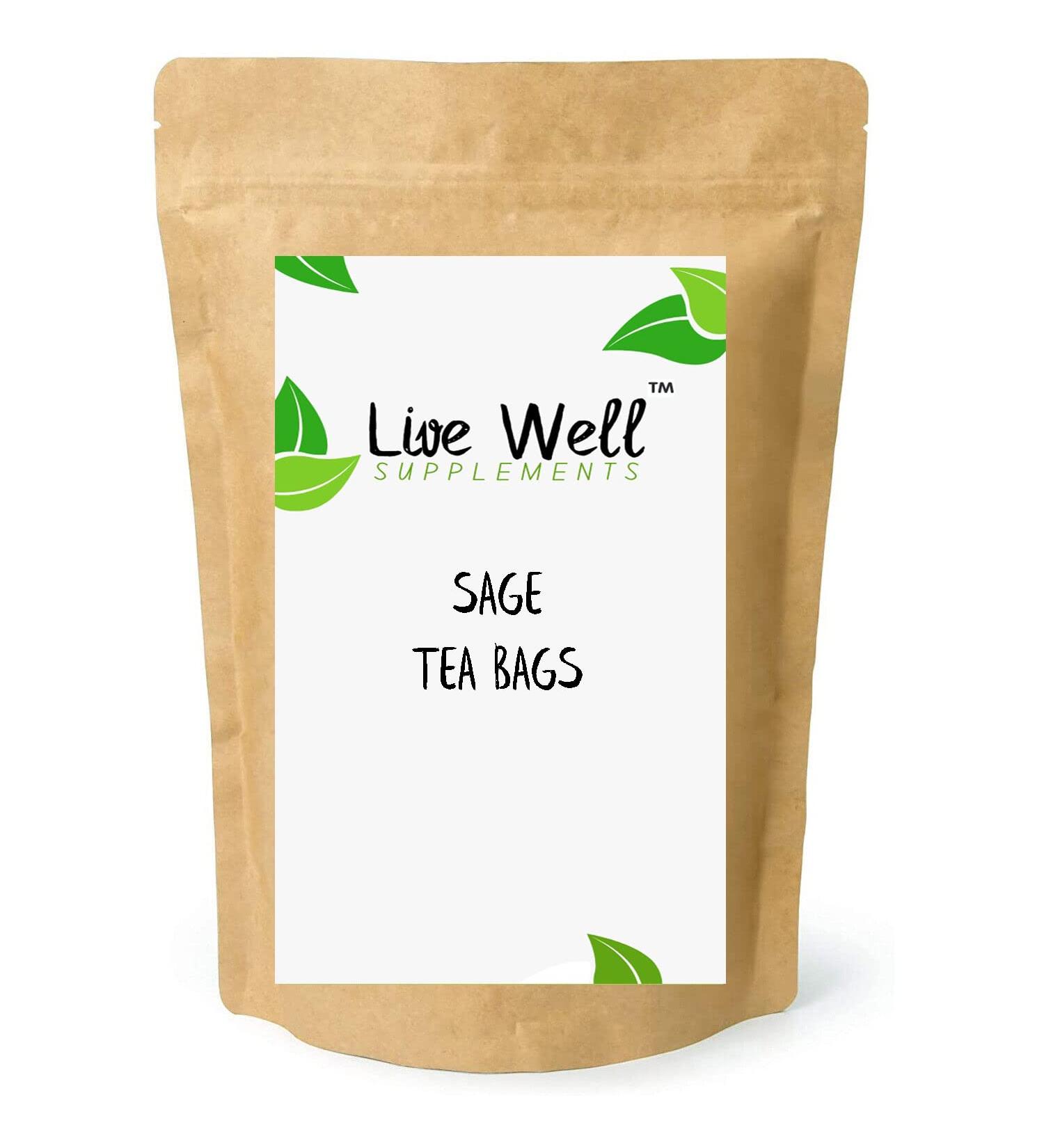Sage Leaf Herbal Tea Bags (Unbleached Tea Bags) Premium Quality! FREE P&P (25 Tea Bags) - Buy Online on GoSupps.com