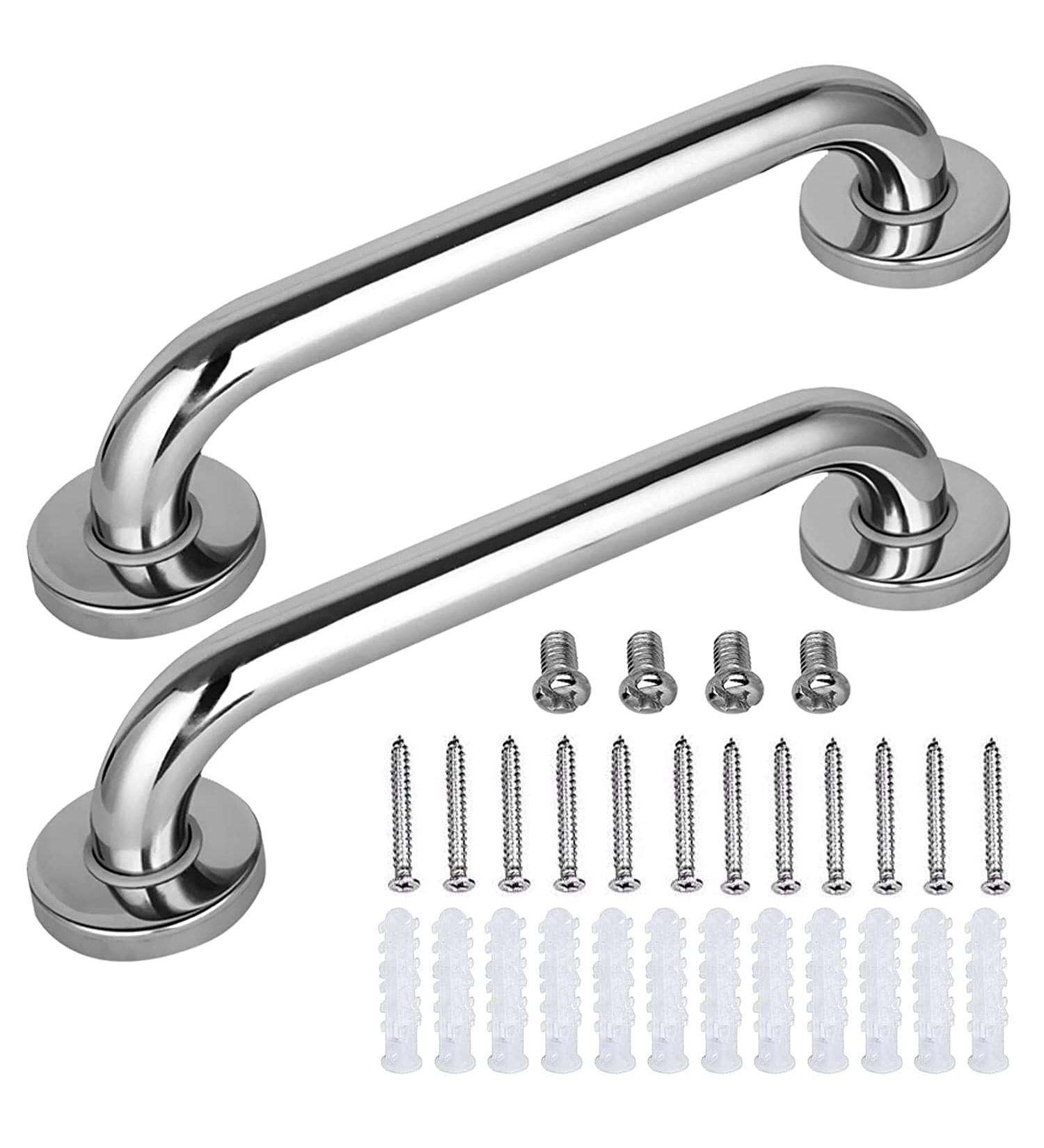 Harrianna 2 Pack Shower Grab Bar Chrome Stainless Steel Bathroom Grab Bar Shower Handle Bath Handle Grab Bars Senior for Bathroom - Handicap Elderly Injury Senior Assist Bath Handle(12 Inch) 12inch - Buy Online on GoSupps.com