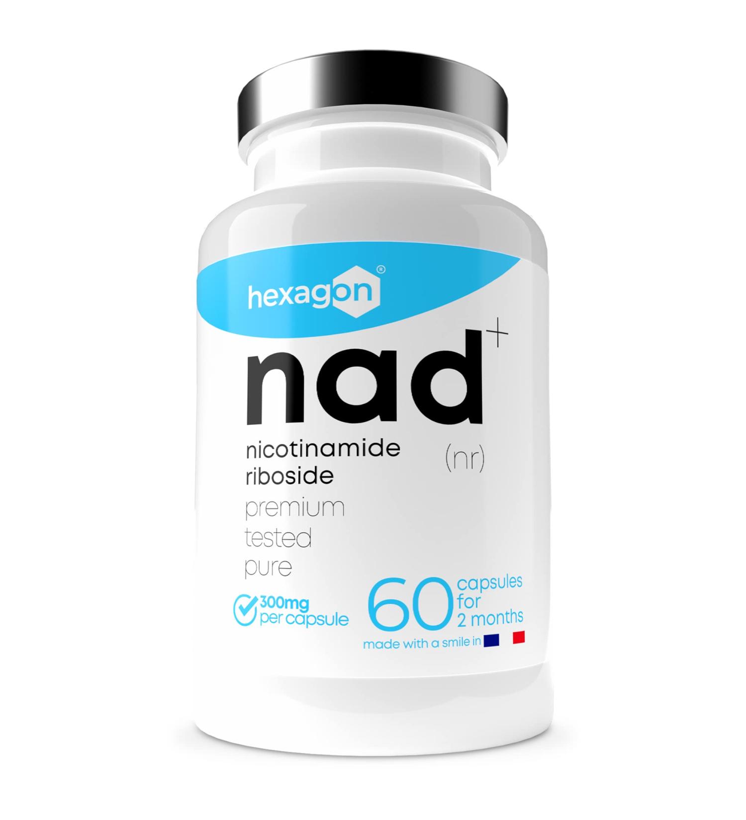 NAD + Nicotinamide Riboside Chloride 300mg | Vegan Anti-Aging Booster | 60 Vegetarian Capsules Made in France - +2 Months Supply - Buy Online on GoSupps.com