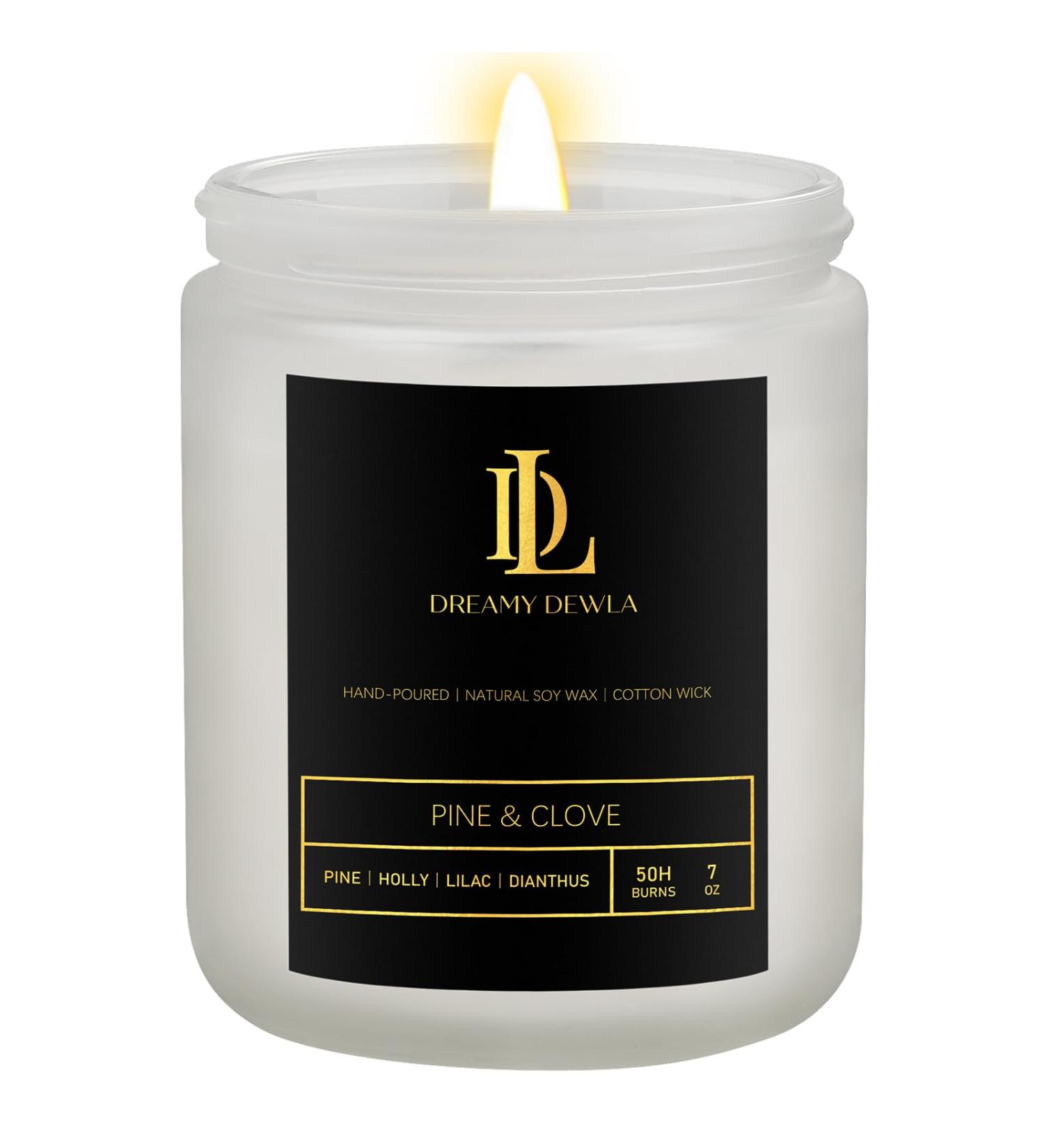 Pine & Clove Scented Candles - Aromatherapy Gifts for Men & Women Eco-Friendly Soy Candles in White Jar - Buy Online on GoSupps.com