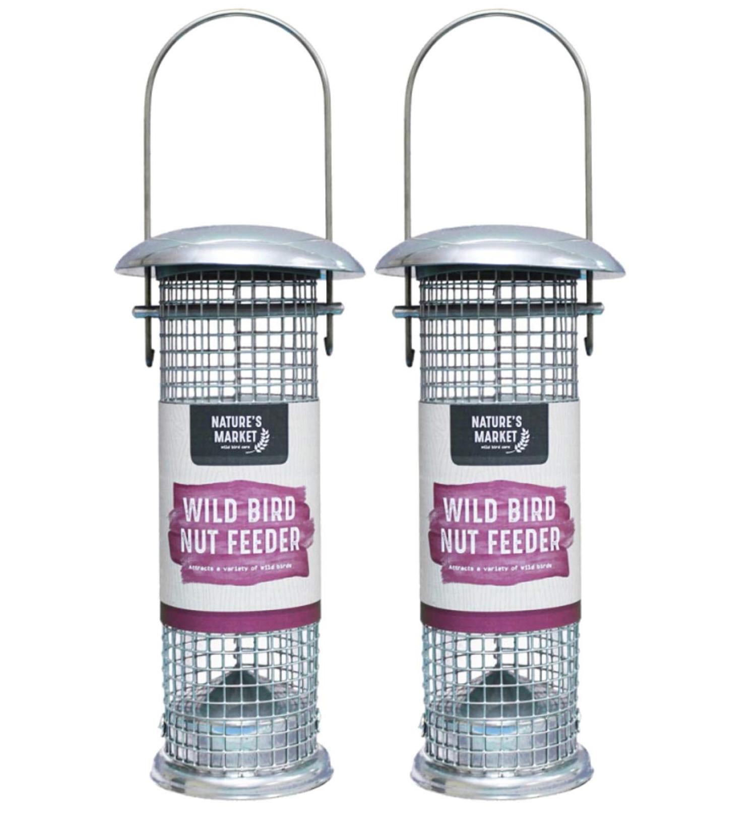 Natures Market 2 x BF018 Deluxe Nut Peanut Feeder - Steel