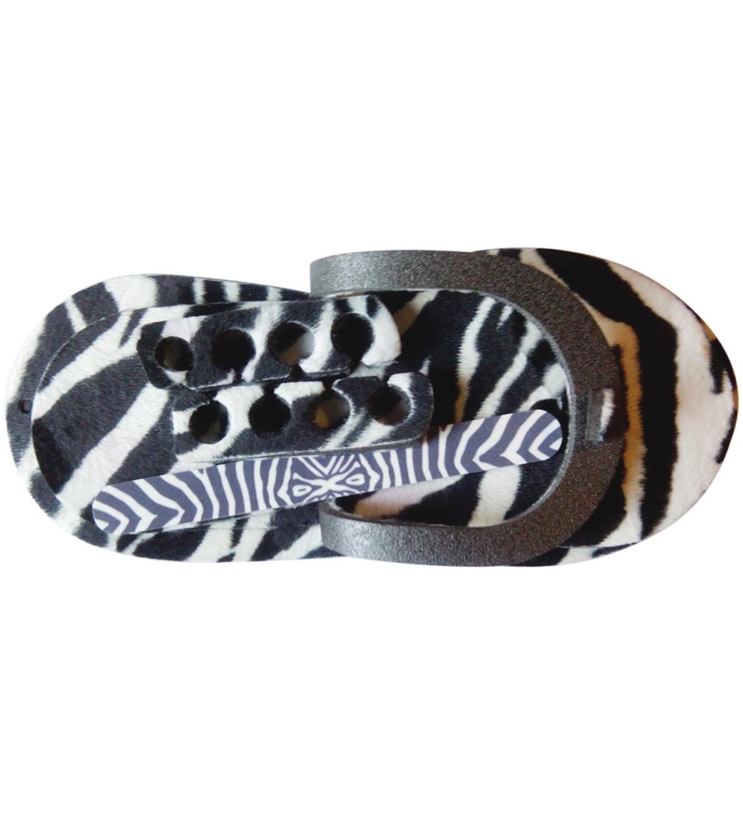zebra pedicure slippers kit