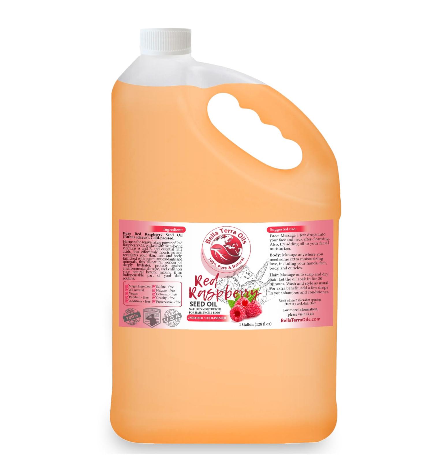 Shop Bella Terra Oils Pure Red Raspberry Seed Oil - 1 Gallon High Antioxidants Natural UV Protection & Moisturizing - 12.8 Fl Oz (Pack of 10) | International Shipping Available - Buy Online on GoSupps.com