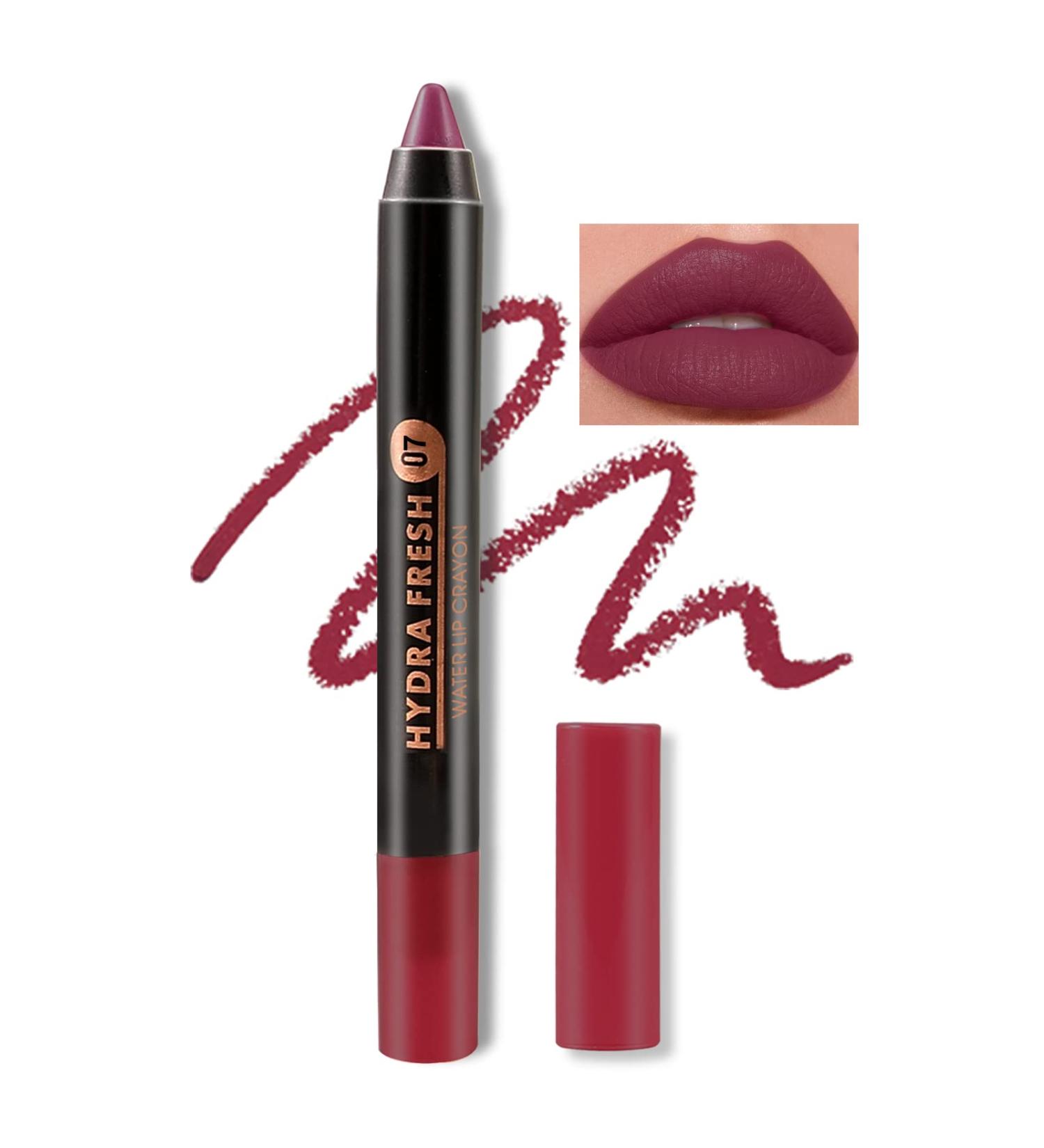 Boobeen Matte Lip Crayon Lipstick Pencil - Velvety Creamy Matte Lip Liner for Women | Long Lasting, High Pigment, Waterproof Lip Color (07) - Buy Online on GoSupps.com