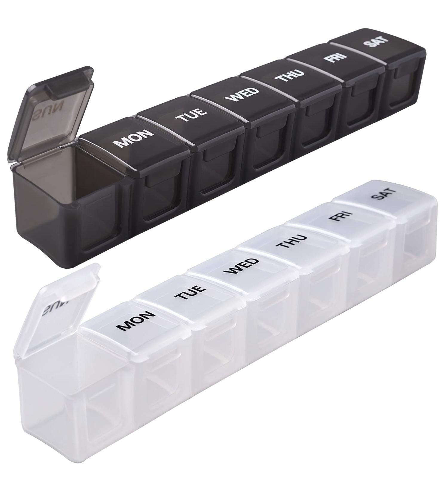 Shop Asija Extra Large Pill Organizer 2 PCS - XL Weekly Pill Box for Vitamins & Supplements - Jumbo Medicine Organizer with Large Capacity - Buy Online on GoSupps.com