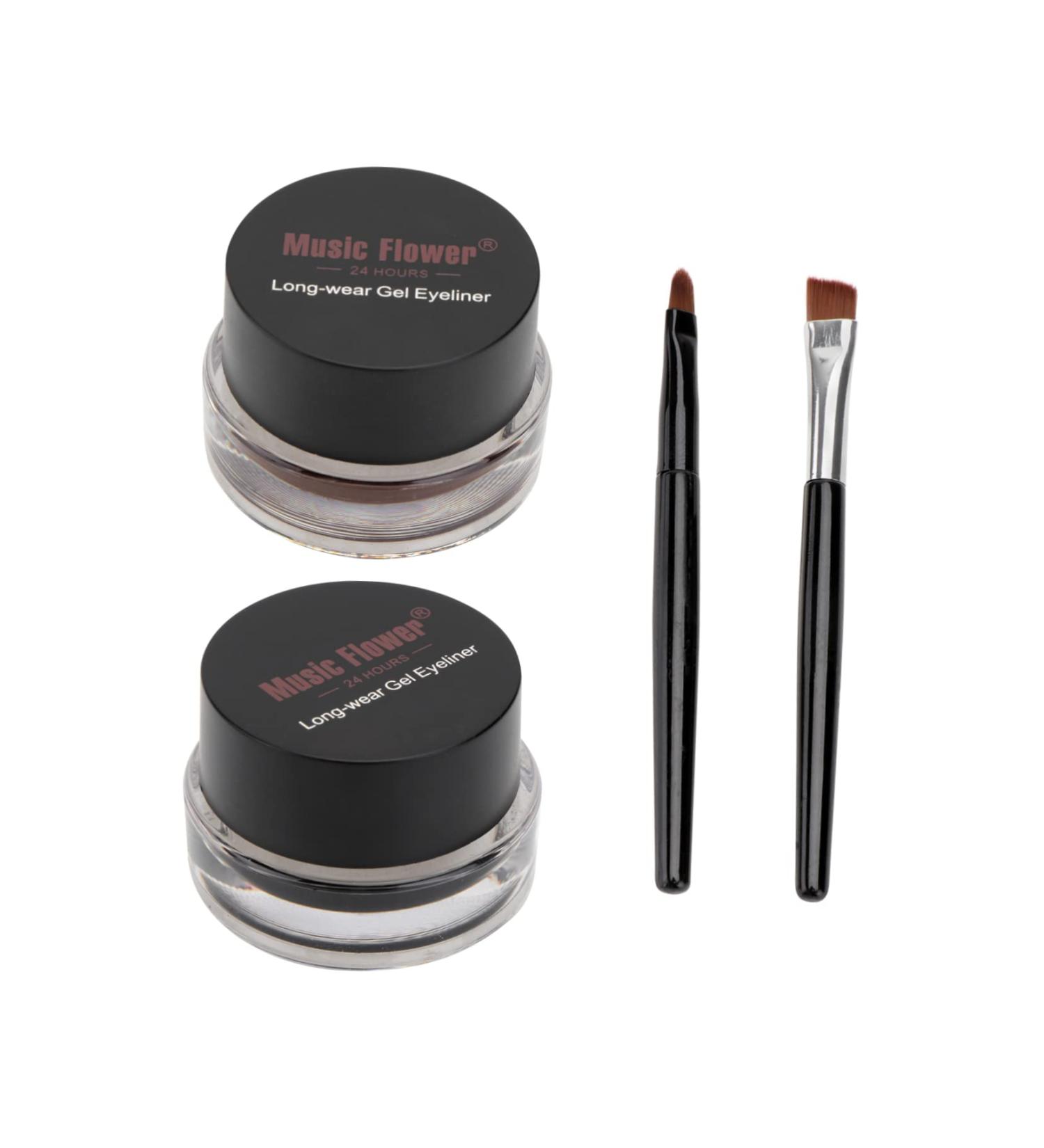 KALLORY 2pcs Black Waterproof Eyeliner Smudge Proof Eyeliner Eye Shadow Cream Eyeshadow Gel Water Proof 1 count (Pack of 1) As Shown - Buy Online on GoSupps.com