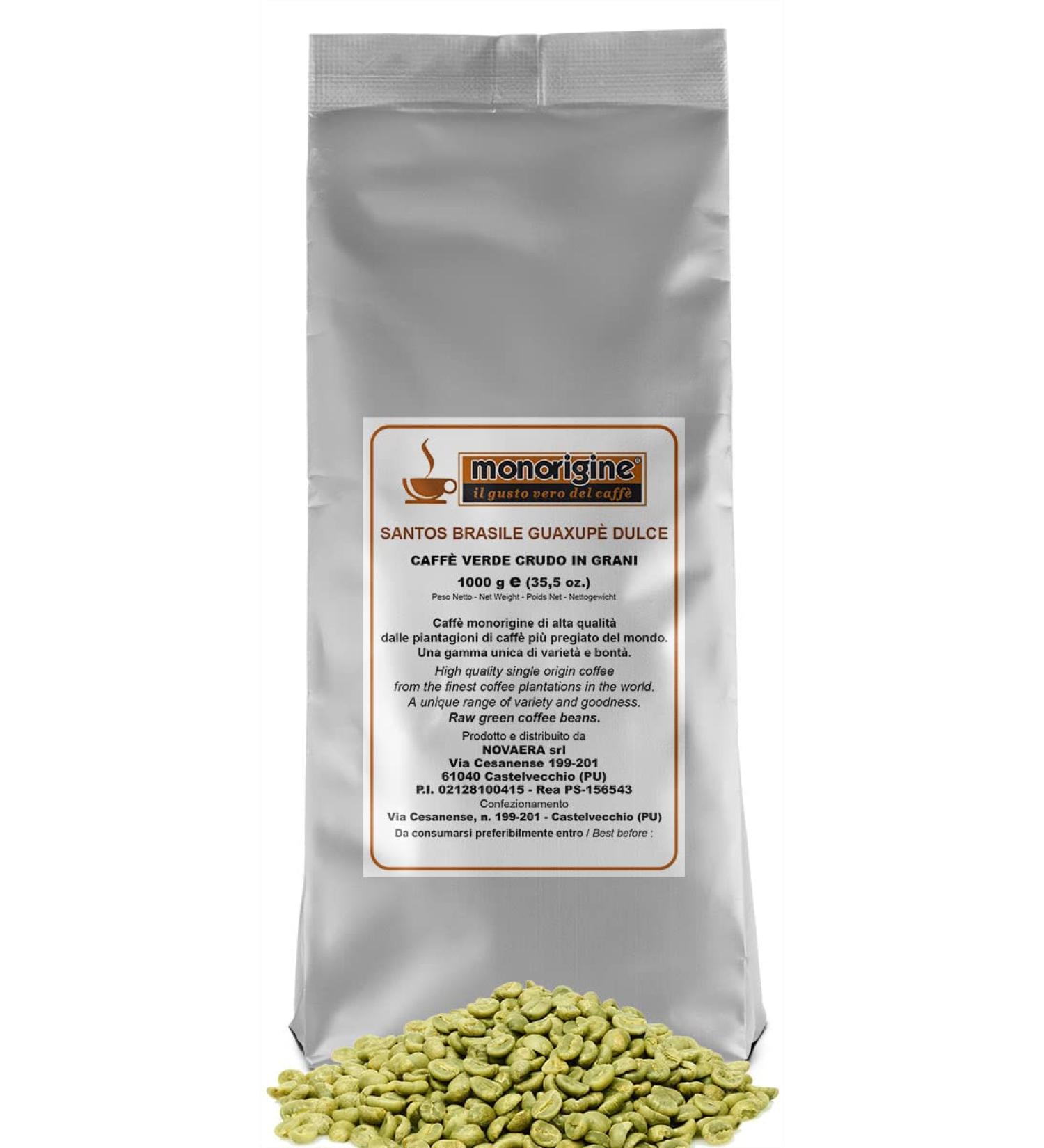 MONORIGINE Green Coffee beans Santos Brazil Guaxup Dulce 1kg - Coffee Monorigine Arabica 100%