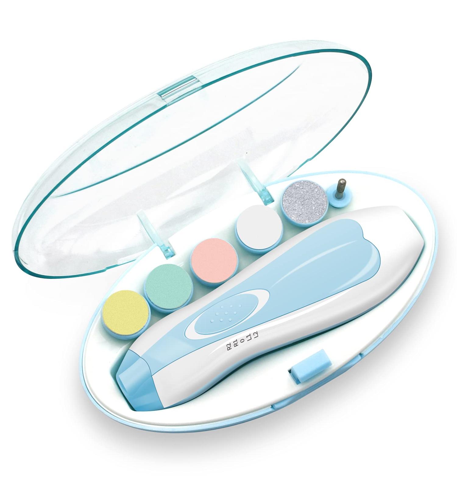 Electric Baby Nail Trimmer with LED Light - Safe & Quiet Nail Clipper for Newborns, Infants, Toddlers, Kids, Women (Blue) - Buy Online on GoSupps.com