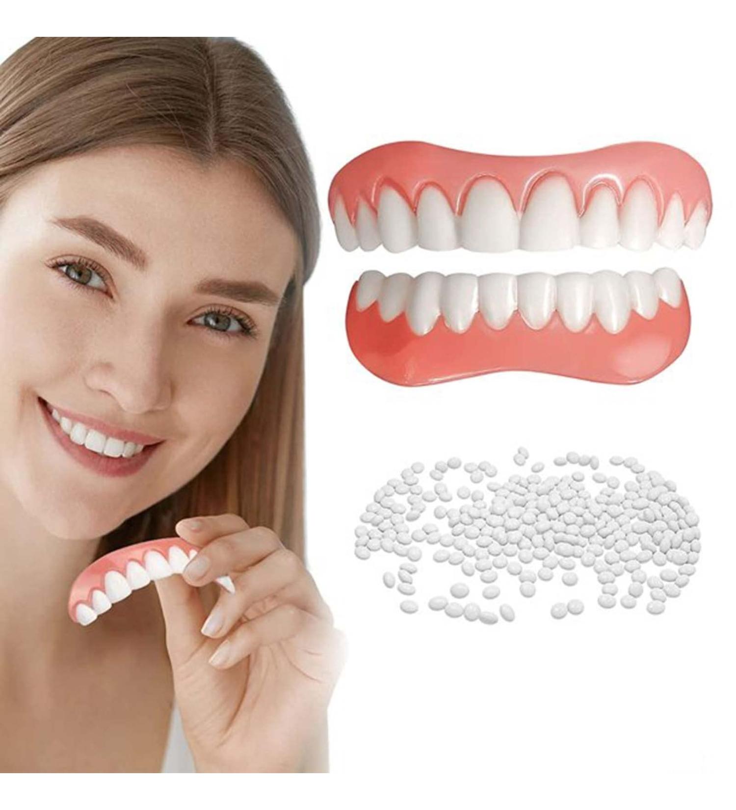 2 Pairs Dentures - Elastic and Comfortable Fake Teeth for Missing Teeth - Buy Online on GoSupps.com