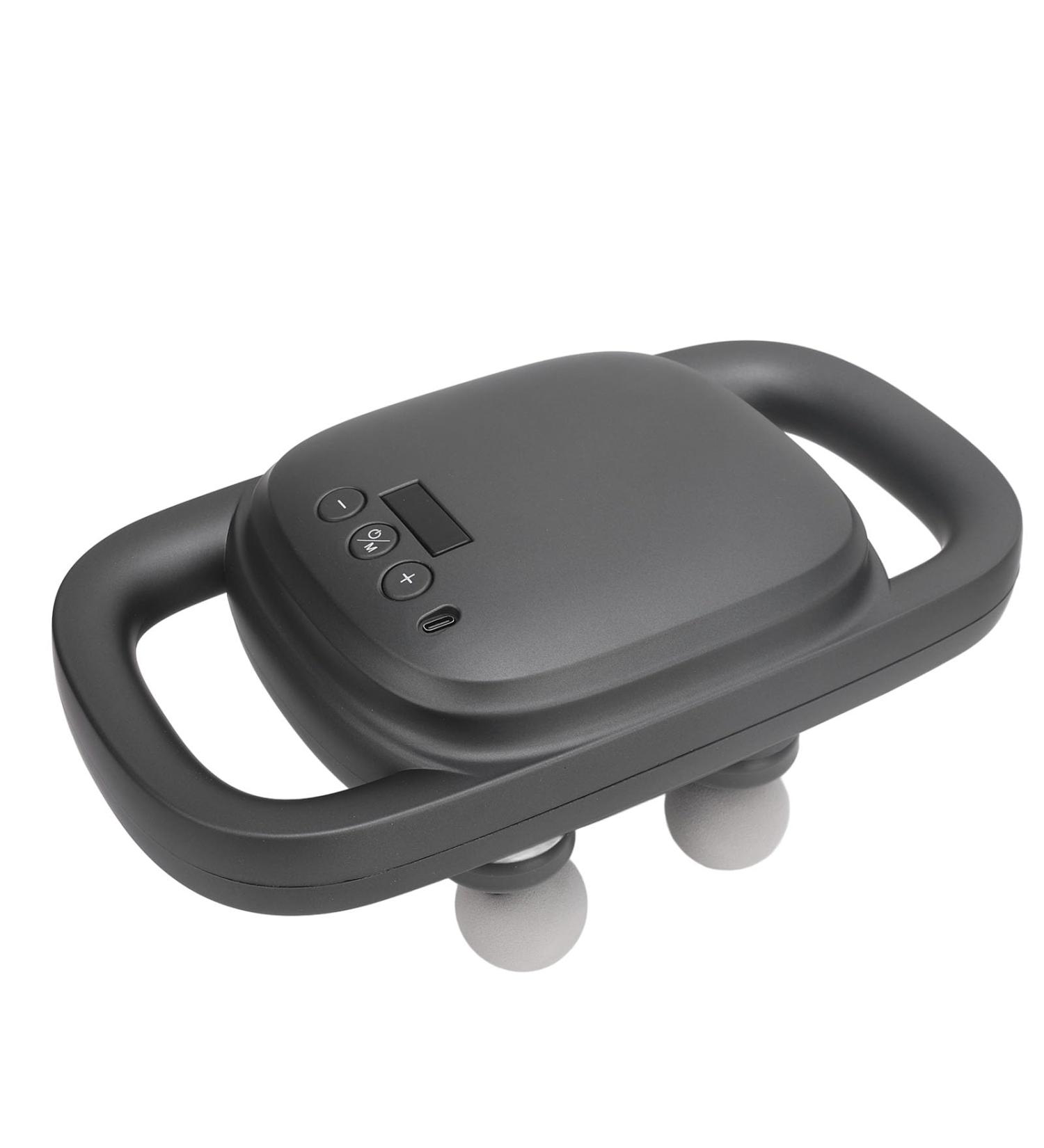 Portable Black Massage Gun - Professional Deep Tissue Muscle Massager with 4 Heads for Pain Relief in Back Leg Neck & Shoulder - Buy Online on GoSupps.com