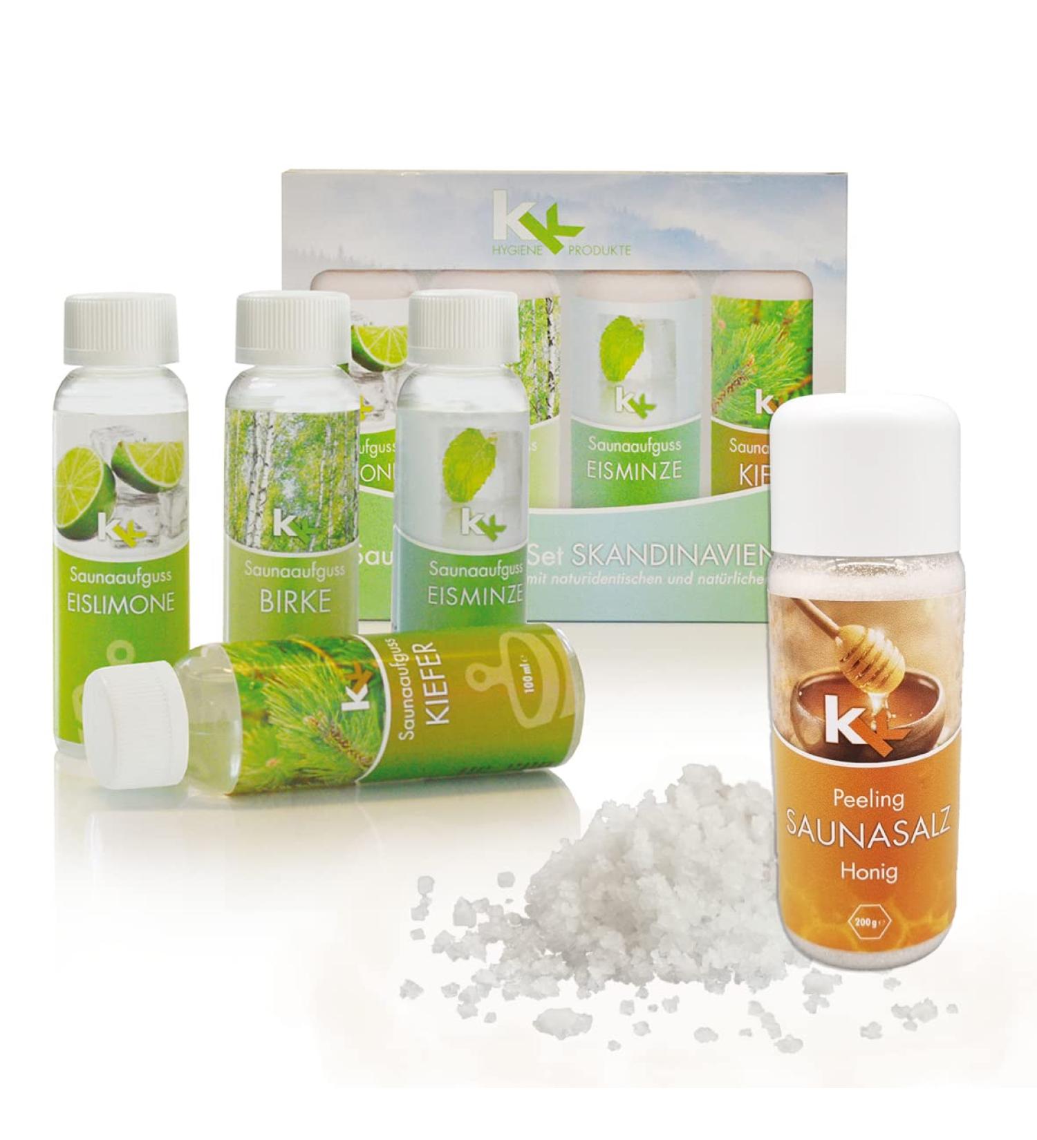 Buy KK Sauna Set with Salt Peeling | Scandinavia Infusion & Honey Salt | International Shipping Available - Buy Online on GoSupps.com