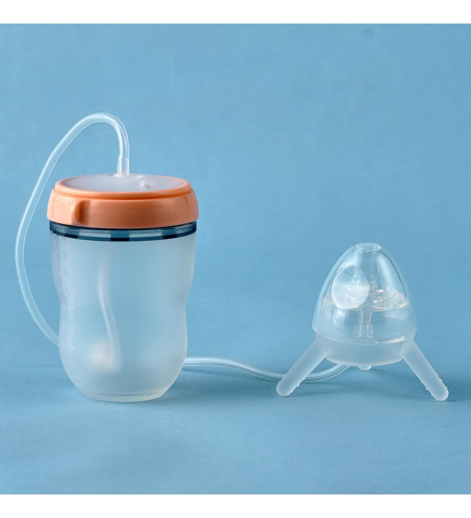 Reidio Silicone Self Feeding Baby Bottle - Wide Caliber, Anti Colic & Anti Flatulence - 8 oz/250 mL (Pink) - Buy Online on GoSupps.com