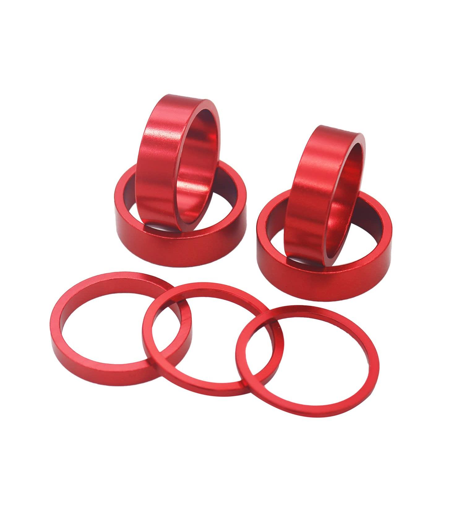 PLATT Bike Headset Spacer Set - 7PCS Red Aluminum Alloy Spacers for 1 1/8-Inch Stem, MTB BMX Road Bikes - 2/3/5/10mm Sizes - Buy Online on GoSupps.com