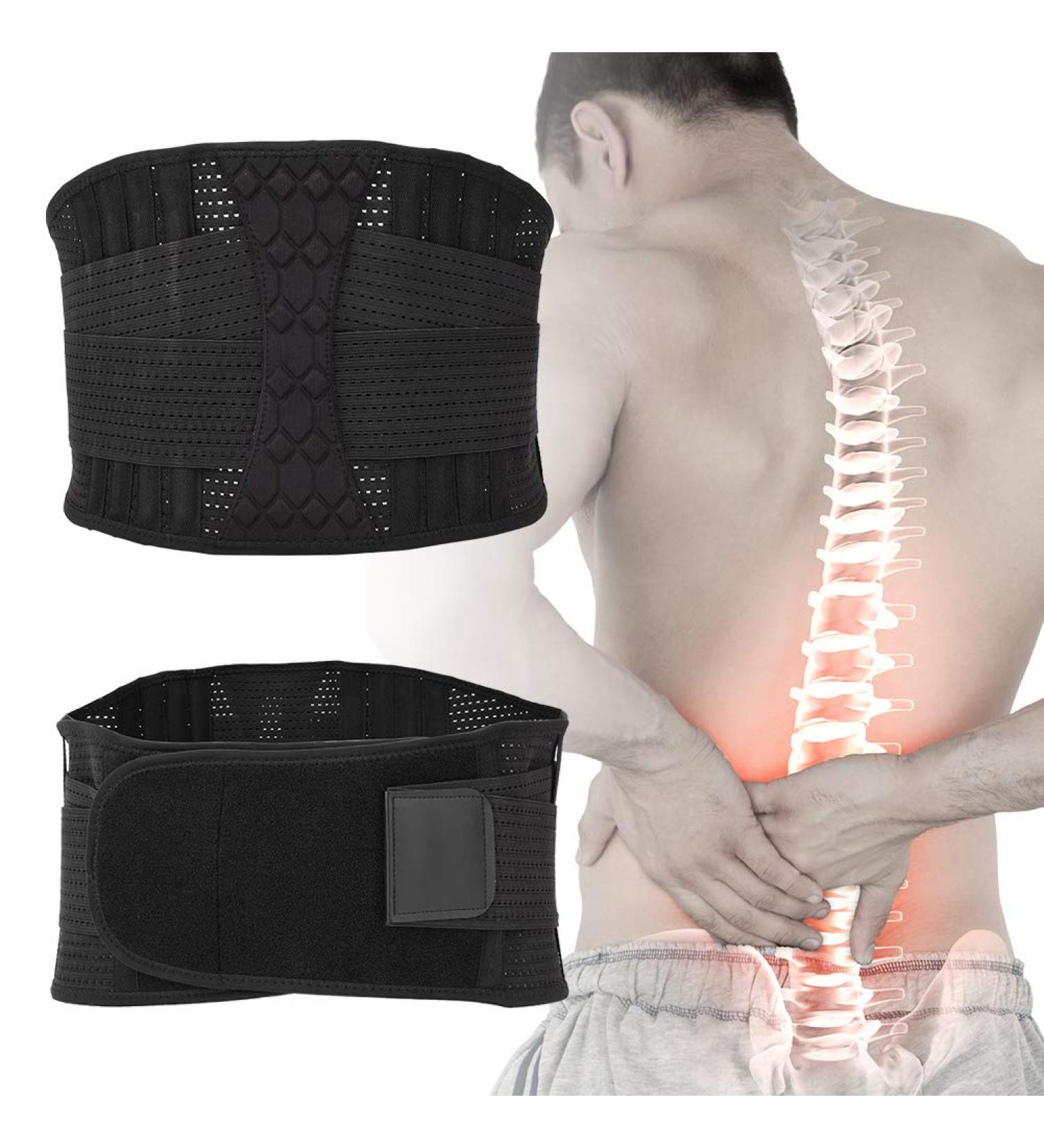 High Air Permeability Lumbar Support Belt | Breathable Waist Brace for Men & Women - Stabilizing Back Pad (LXL Black - Buy Online on GoSupps.com
