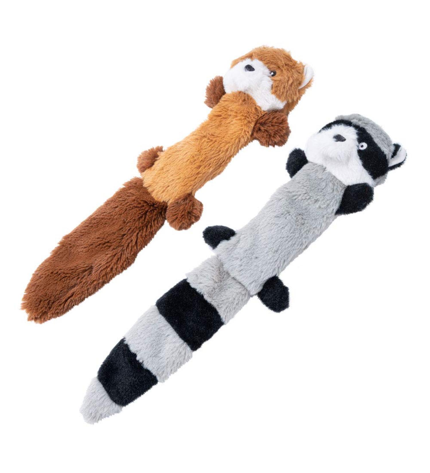 JOYELF Plush Squeaky Dog Toy | Cuddly Fox & Raccoon with Crinkle Paper | International Shipping Available - Buy Online on GoSupps.com