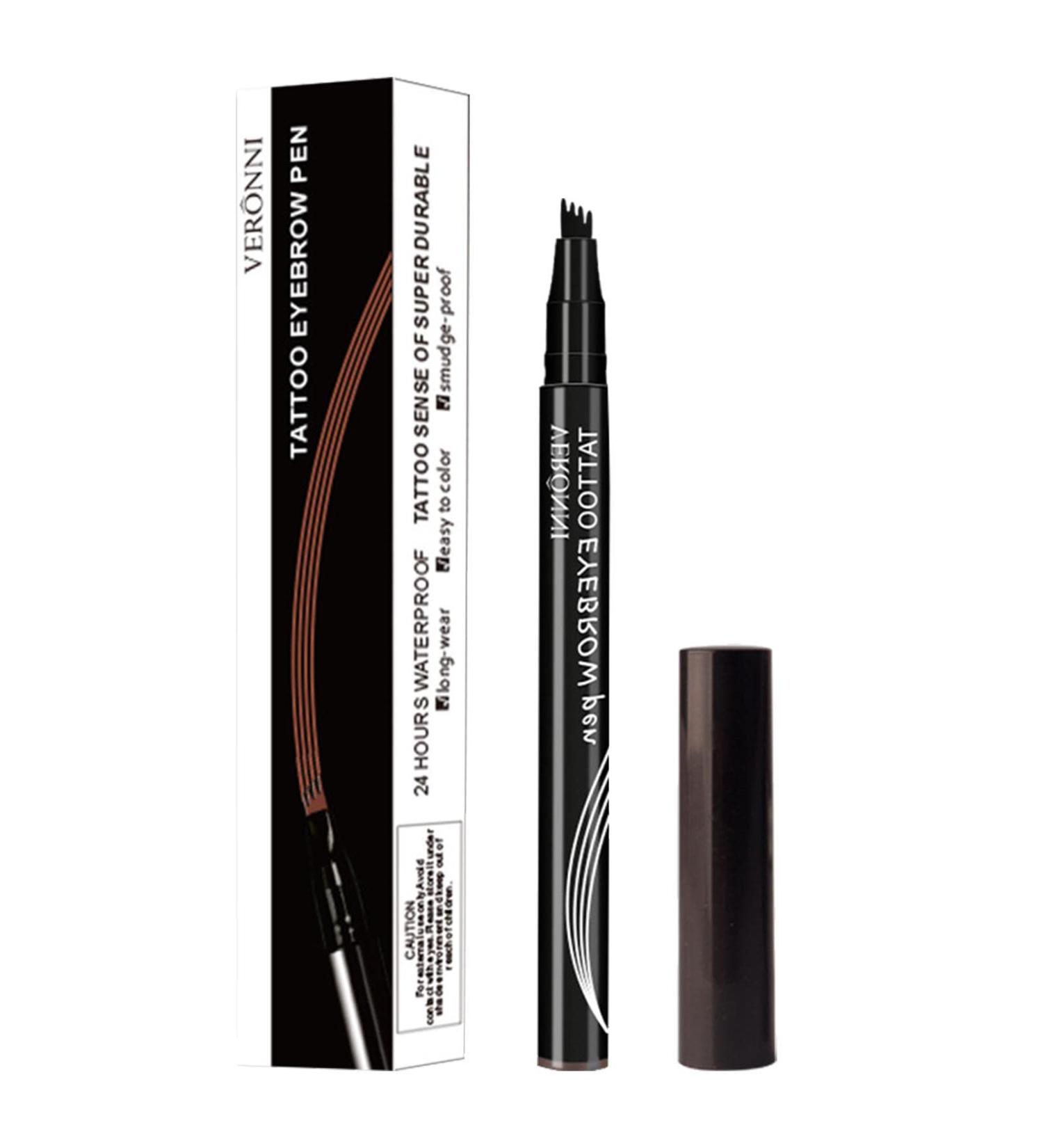 Voihamy 4 Tips Eyebrow Pen Microblading Eyebrow Pen Four Fork Liquid Waterproof AntiSweat Eyebrow Pencil Micros Fork Tip ThreeDimensional Eyebrow Pencil Easily Create Natural D Black - Buy Online on GoSupps.com
