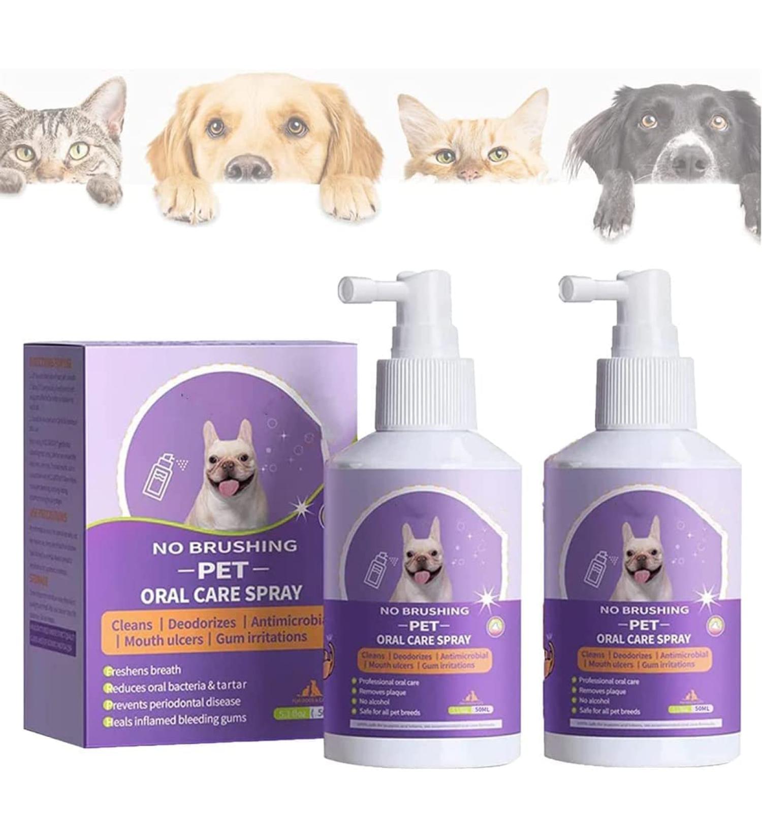 Lovelycat Tartar Remover Dog Toothpaste Toothpaste For Dogs Cats Pets Dental Care Oral Toothbrush Gums Bad Breath Plaque Gel Pet Spray Dogs & Cats No Need For Toothpaste Tartar & Plaque Free Pets (2PC) - Buy Online on GoSupps.com