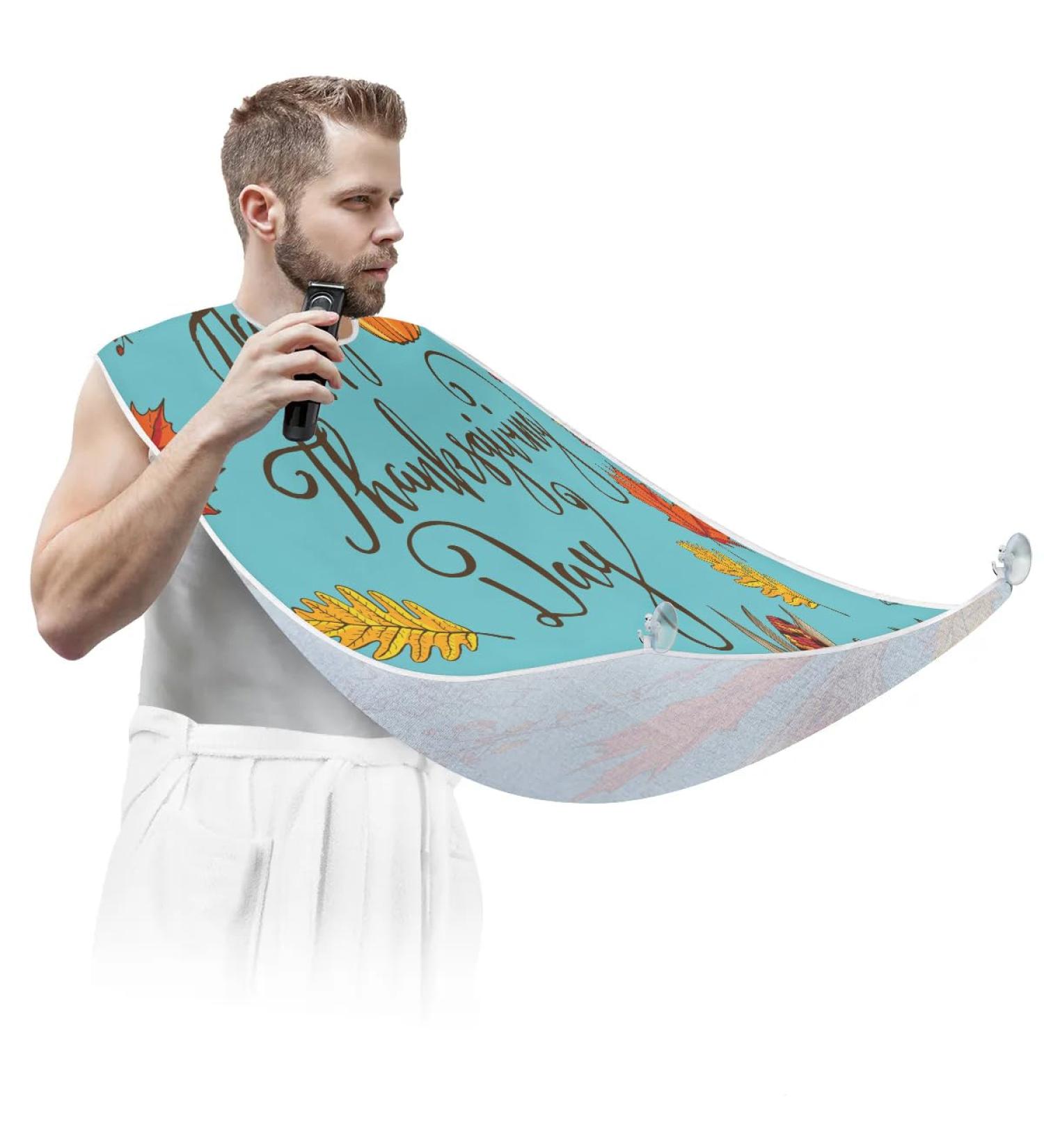 Thanksgiving Beard Bib Apron | Waterproof Hair Catcher for Men | Perfect Grooming Gift - Buy Online on GoSupps.com