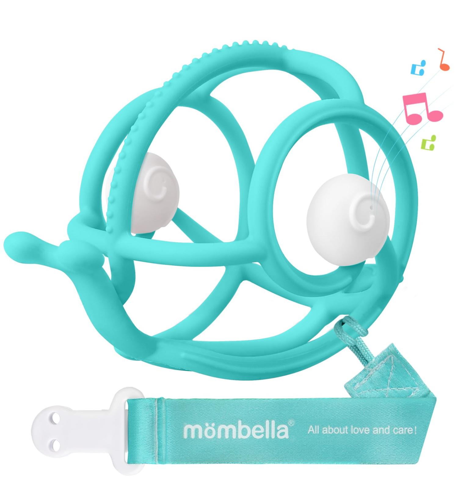 Mombella Snail Baby Teething Rattle | Safe & Colorful Teal Toy for 3 Months+ | International Shipping Available - Buy Online on GoSupps.com