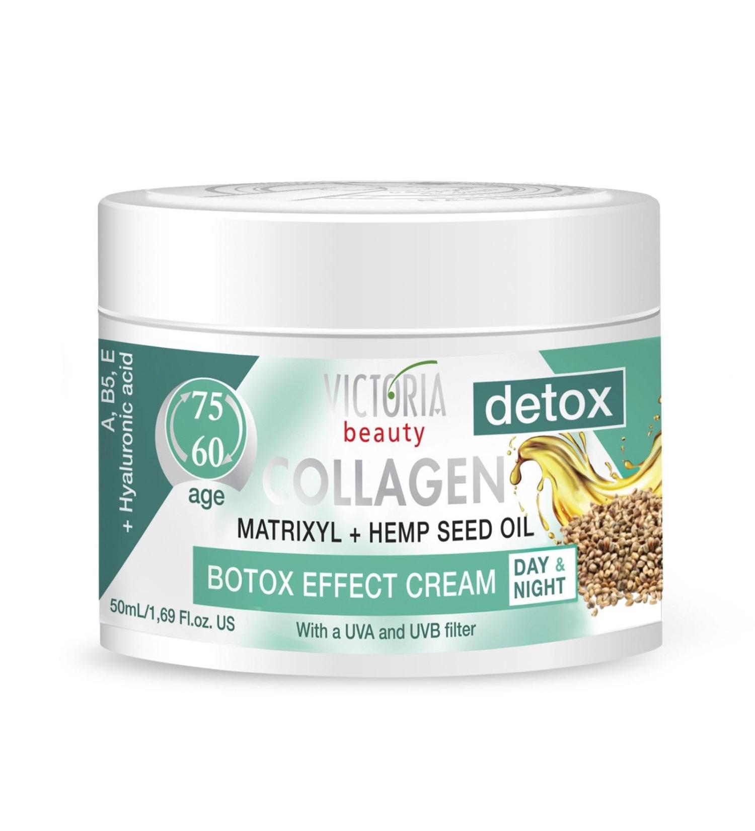 Victoria Beauty Collagen Cream with Hyaluronic Acid Niacinamide and Matrixyl Firming Face Cream Eye Cream Against Wrinkles Dark Circles and Bags Under the Eyes 2 x 50ml 25 ml (Pack of 2)