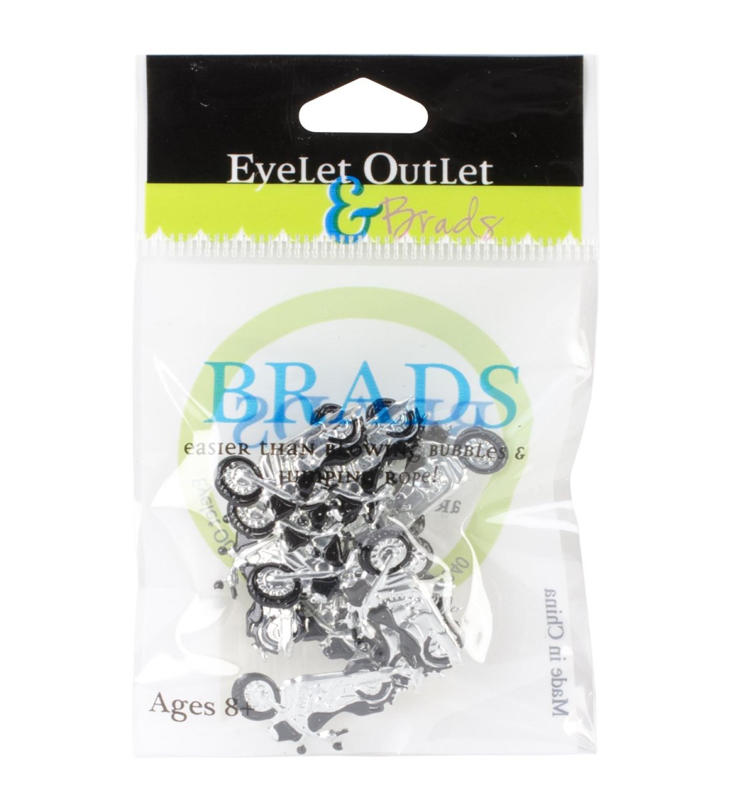 EYELET OUTLET QBRD2-70 Shape Brads Motorcycles 12-Pack