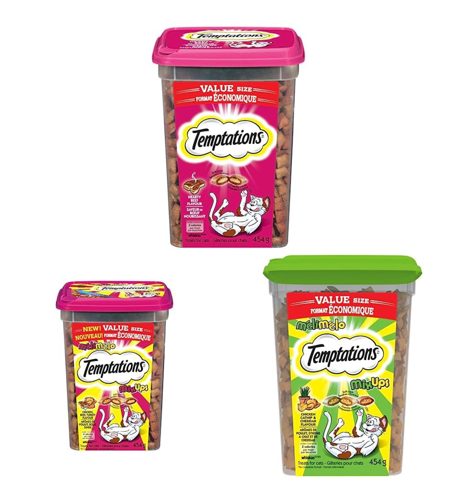 Temptations Cat Treats Hearty Beef Flavour 454g Tub & Temptations Mix-Ups Cat Treats & Temptations Mix-Ups Cat Treats Catnip Cat Treats+ Mix-Ups Cat Treats+ Catnip Beef 454 g (Pack of 1) - Buy Online on GoSupps.com