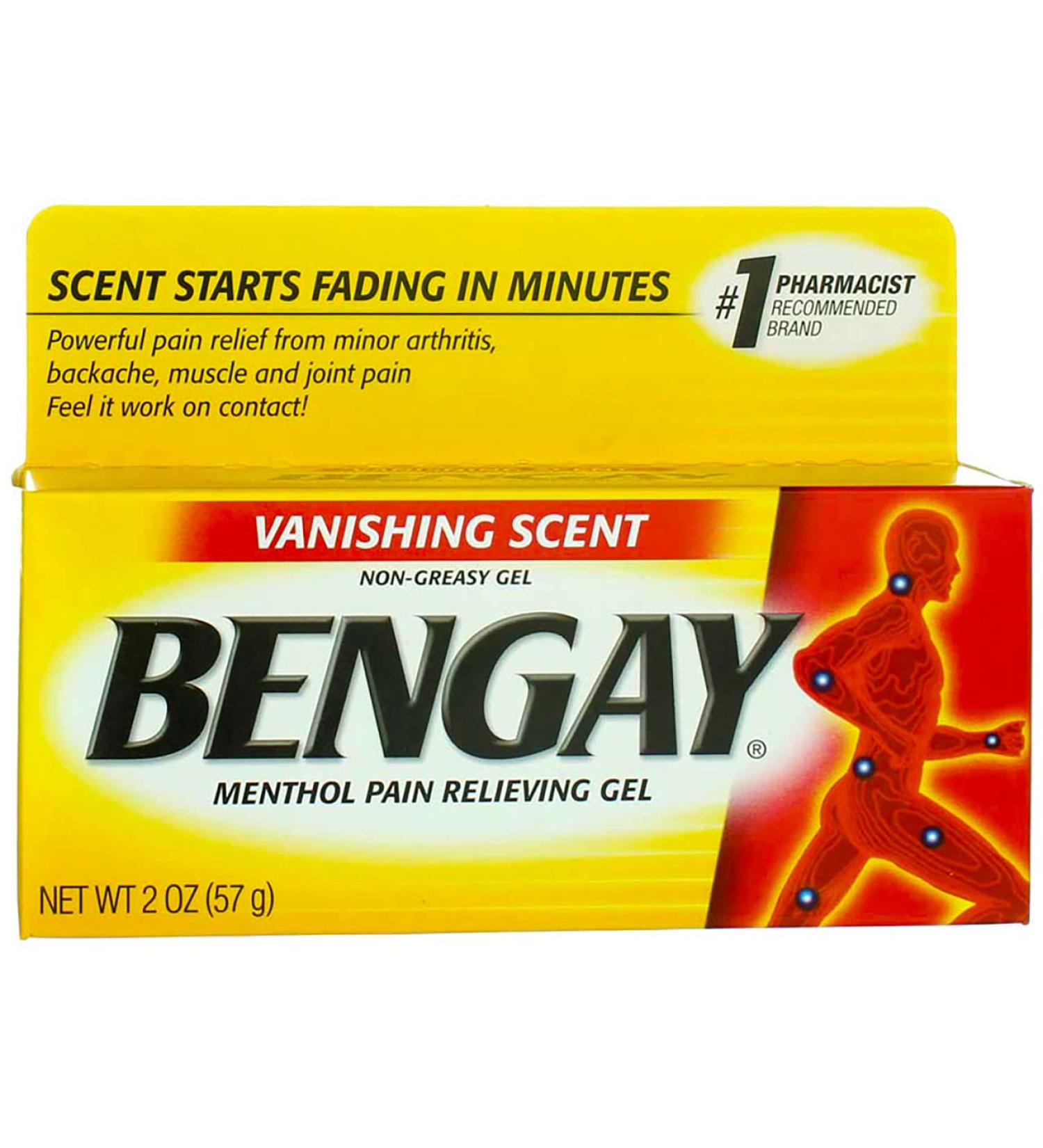Ben Gay Vanish Scent 2oz Gel - Non-Greasy Pain Reliever (Pack of 5) - Buy Online on GoSupps.com