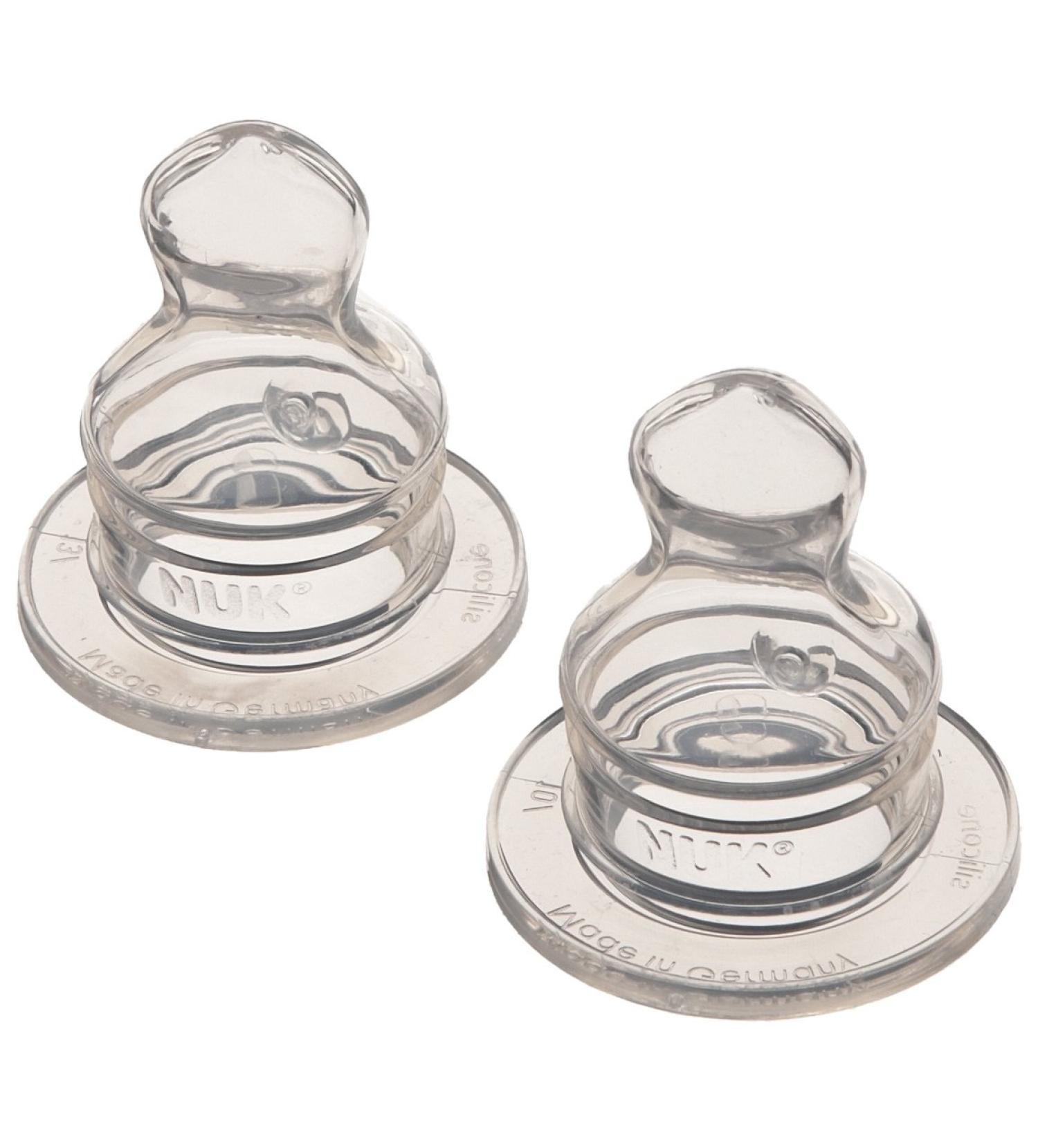 NUK Silicone Orthodontic Nipples Slow Flow Size 1 2 Pack (Discontinued by Manufacturer)