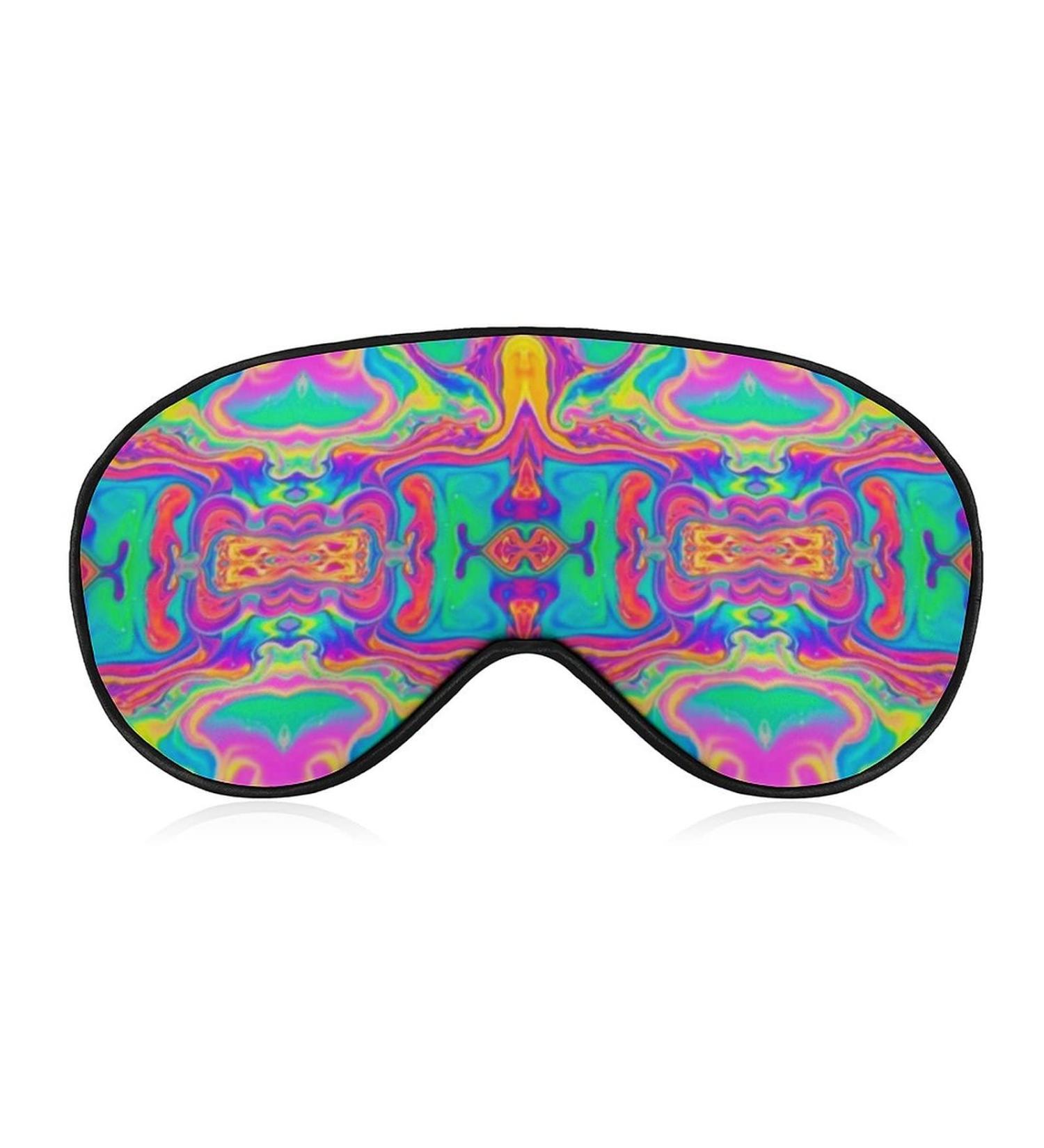 Vintage Neon Rainbow Tie Dye Sleep Mask for Women | Adjustable Eye Shades with Elastic Strap | Best Sleep Accessories - Buy Online on GoSupps.com