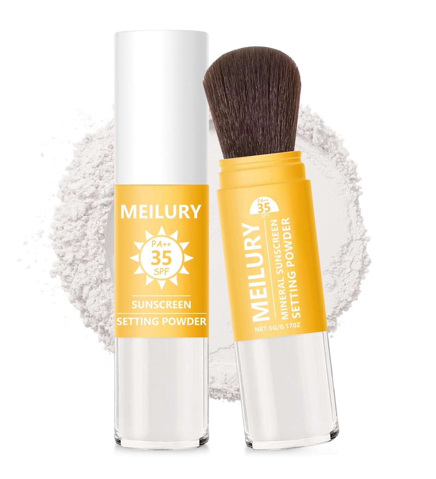 Buy Sunscreen Setting Powder SPF 35 - Mineral Brush Powder for Oil Control & Natural Matte Finish | Lightweight Translucent Loose Powder for All Skin Types - Buy Online on GoSupps.com