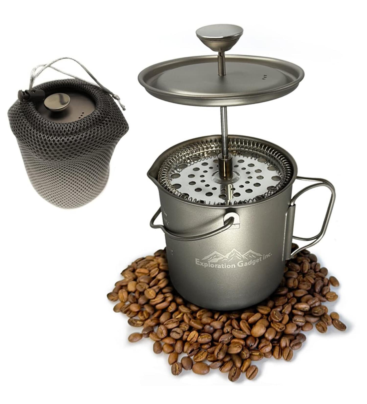 Titanium Camping Coffee Maker: French Press, Coffee & Tea Pot, Cookware Set - Buy Online on GoSupps.com