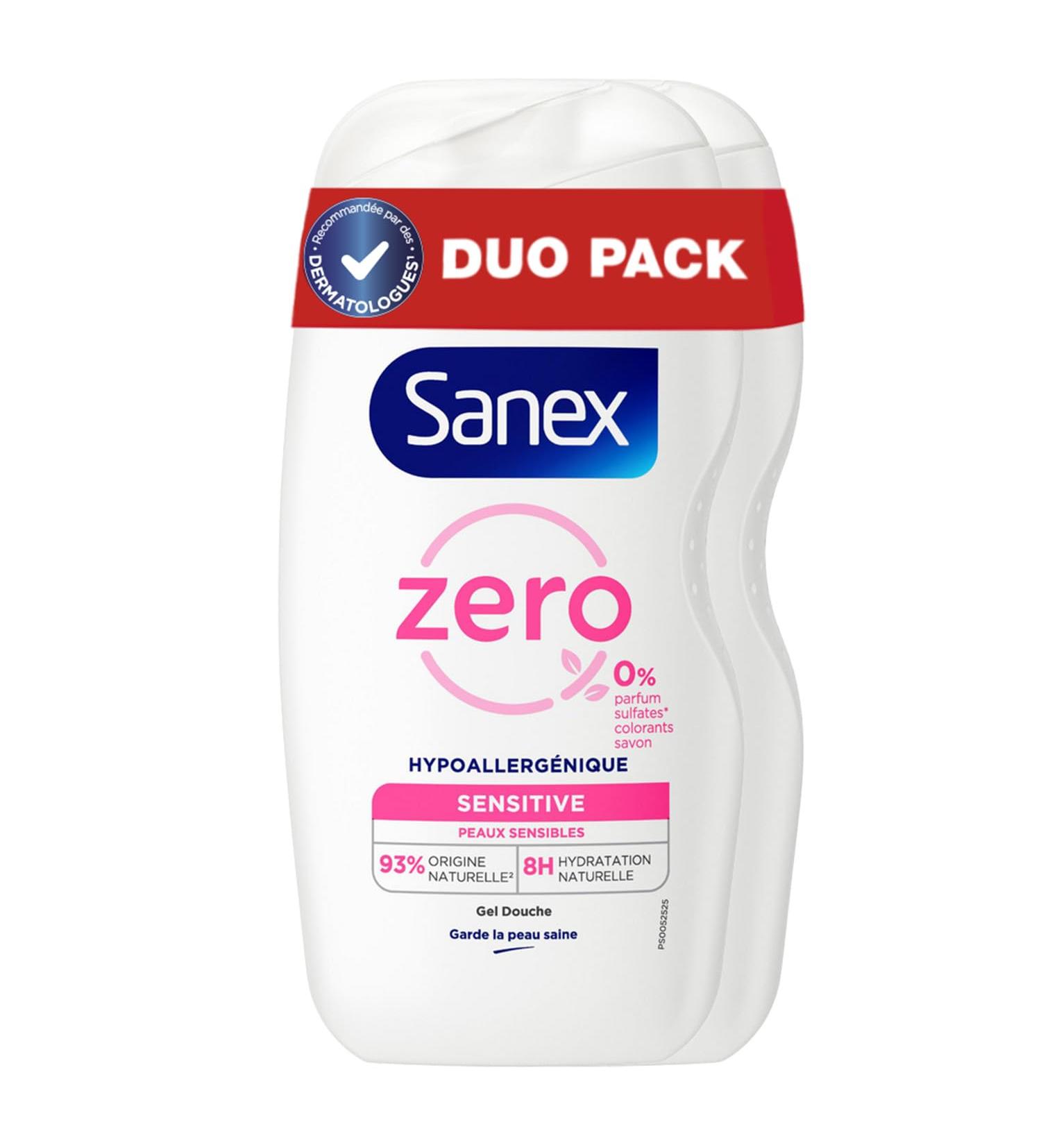  Sanex Sanex Zero% Sensitive Hypoallergenic Shower Gel 475ml. Contains no perfume colorants sulfates* or soap. Provides 8-hour hydration. Dermatologically tested. - Buy Online on GoSupps.com