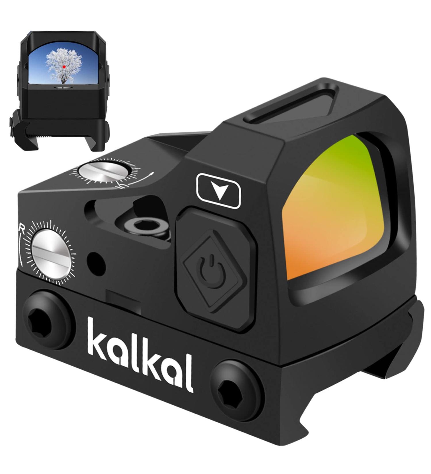 Kalkal Red Dot Sight 2 MOA Reflex Scope for 21mm Picatinny Rail | 12 Brightness Settings | Waterproof | Shake Awake | Red Dot Optics - Buy Online on GoSupps.com