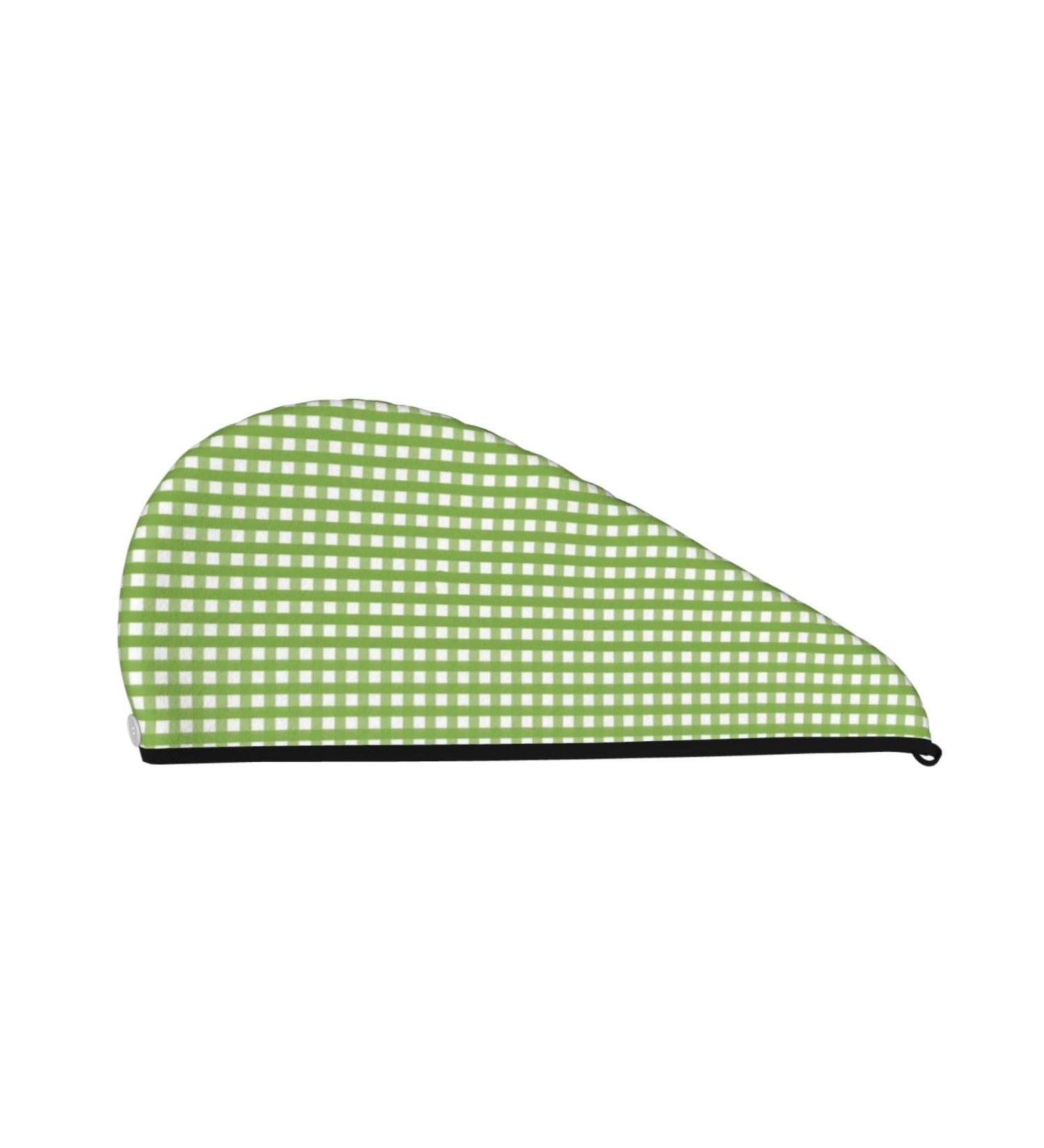 Microfiber Hair Drying Cap | Green Gingham Hair Towel Wrap | Quick Dry & Absorbent for Curly Long & Thick Hair - Buy Online on GoSupps.com