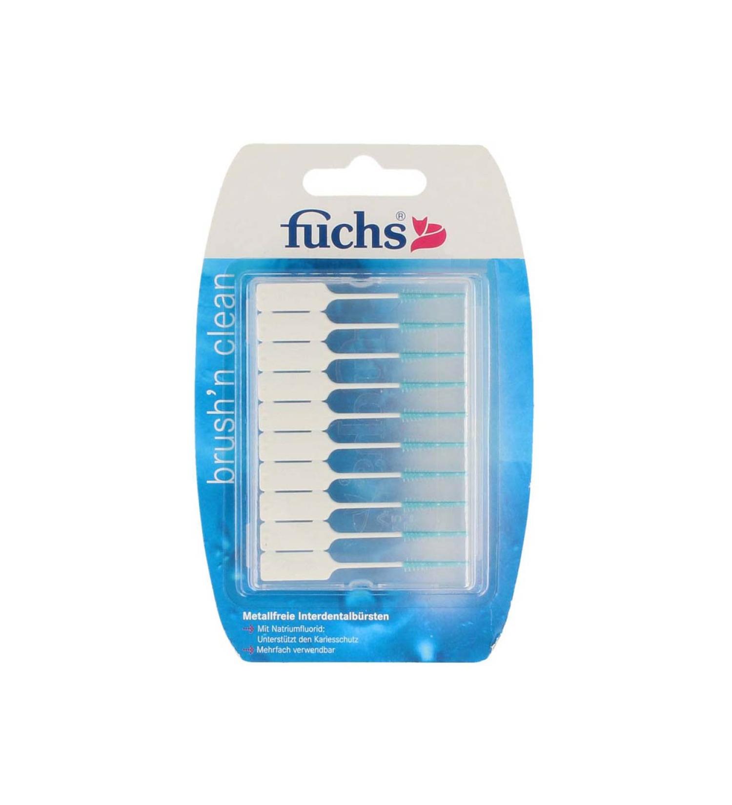 Fuchs Brush n Clean Interdental Brushes - Pack of 10 (20 Pieces Each) | Metal-Free & Fluoride Infused | International Shipping Available - Buy Online on GoSupps.com