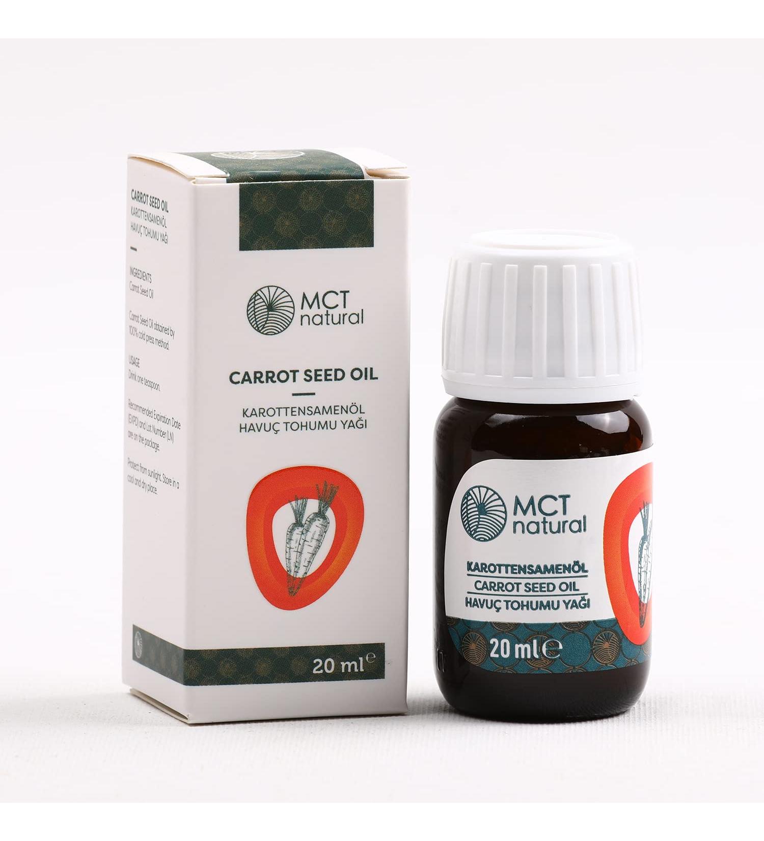 MCT Natural Carrot Seed Oil 20ml | 100% Pure Aromatherapy & Massage Oil | No Additives | Premium Care Oil for Skin - Buy Online on GoSupps.com