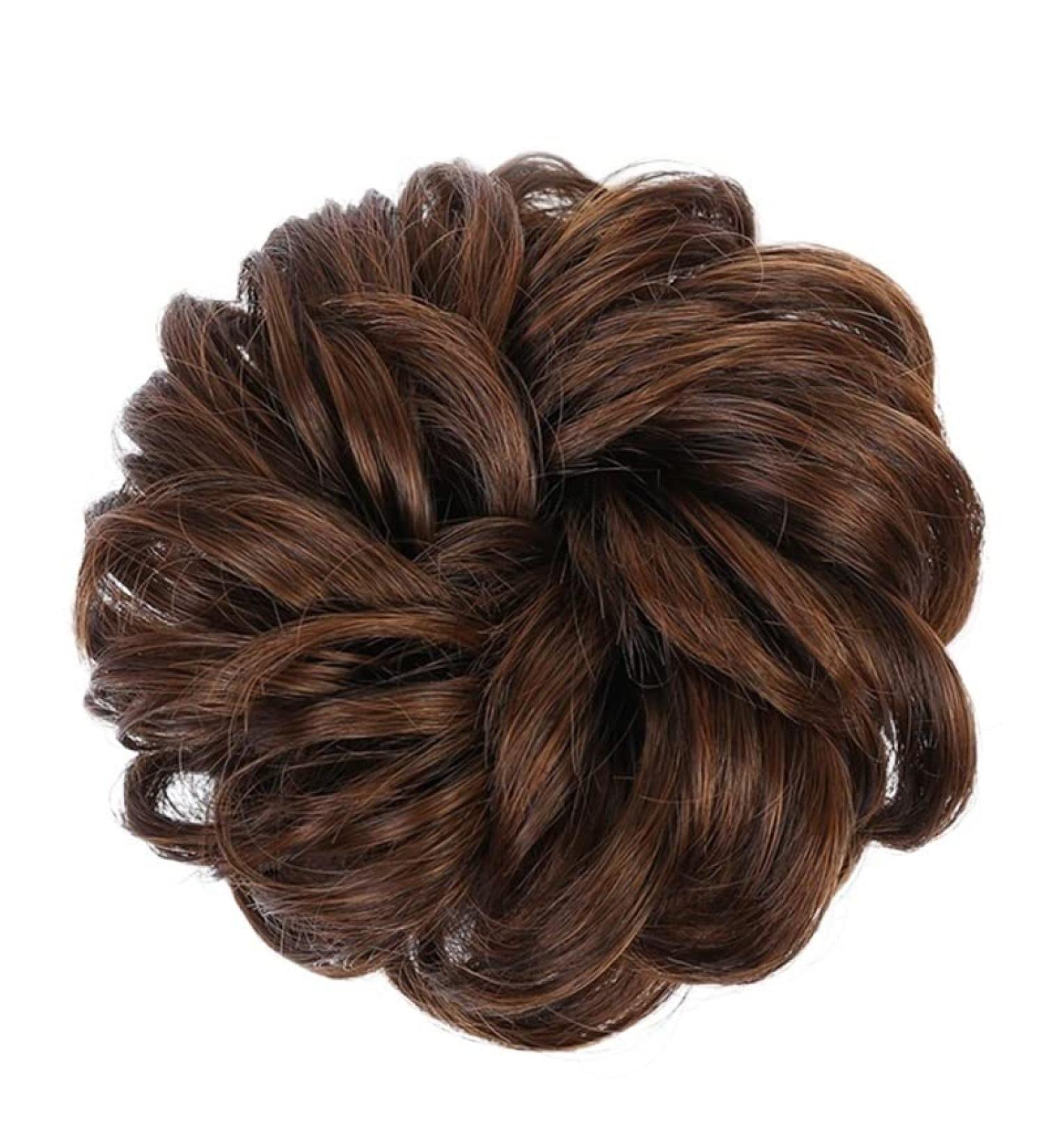 Messy Bun Hair Piece for Women Donut Hair Bun Scrunchie for Women Girls Curly Wave Synthetic Chignon Hairpiece with Rubber Band Messy Bun Hair Pieces Extensions Fake Hair Accessories for Women Girl 2 - Buy Online on GoSupps.com