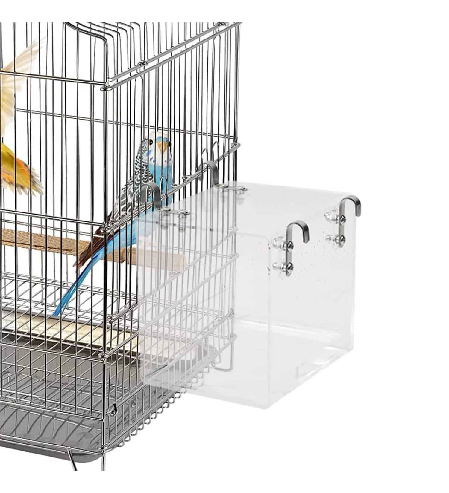 NEWCOMDIGI Bird Bathtub: Cage Accessory for Parakeet, Parrots, Sun Conure, Cockatiel - 1 Piece Canary Bath Inside Cage with Hook - Buy Online on GoSupps.com