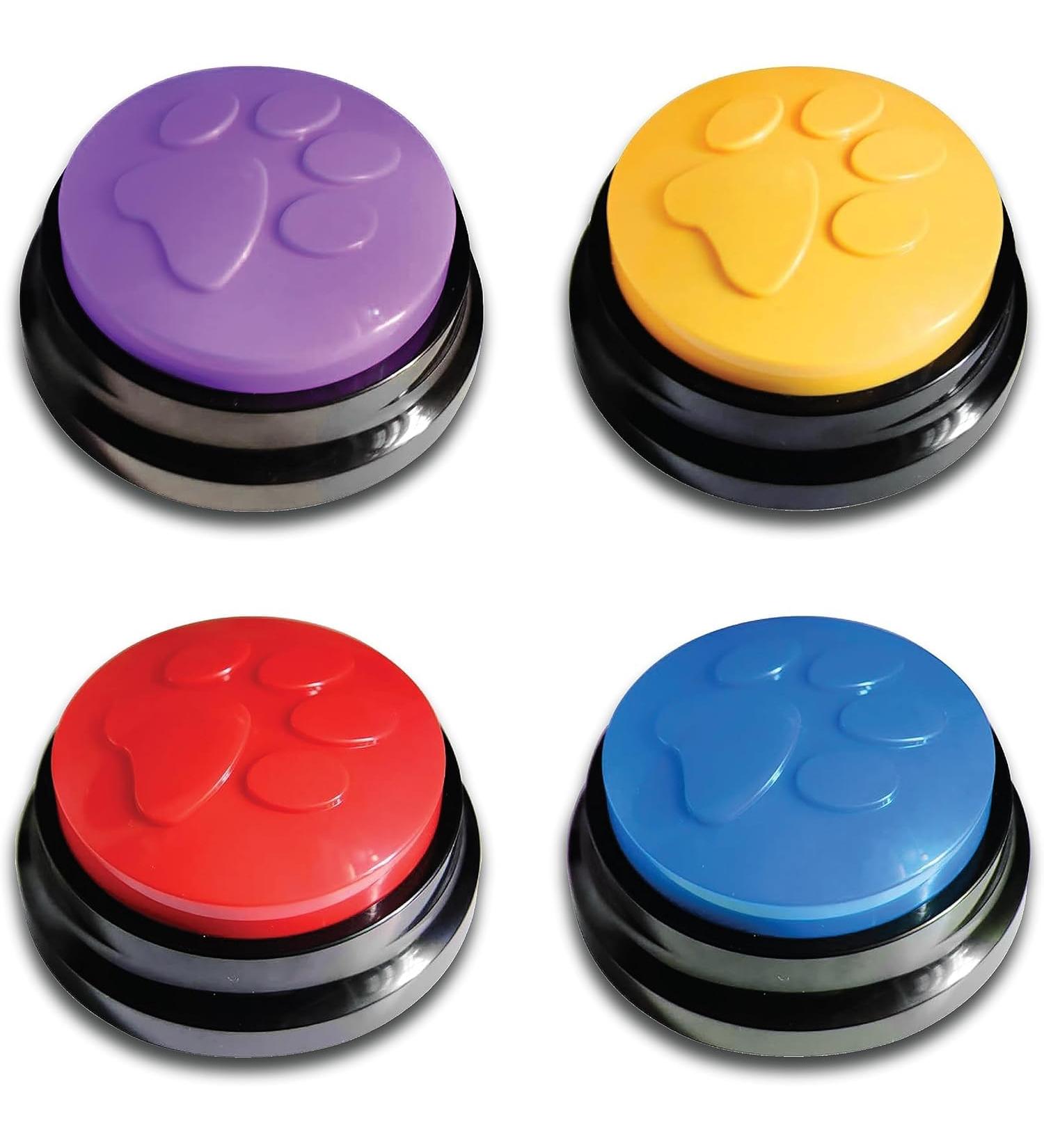 Dog Buttons for Communication and Training Pet Voice Recorder Device Dog Buttons Talk Training Pet Talking Training Answer Buzzer 30 Second Record & Playback Dog buttons for pet - Pack of 4 New Dog Buttons - 4Pcs - Buy Online on GoSupps.com