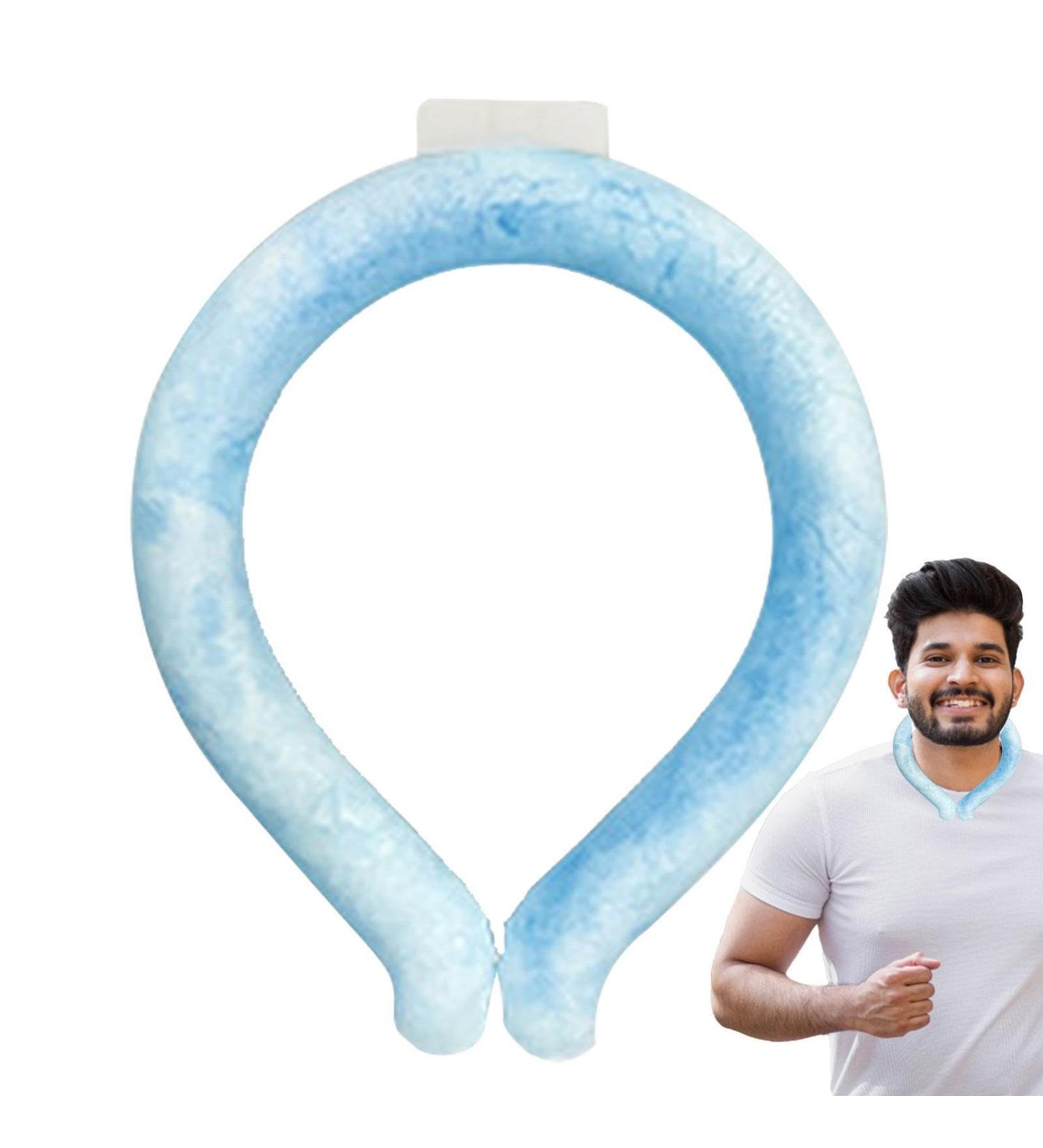 Collar Cooling Tube | Reusable Ice Gel Collar Tube for Heat Reduction | Wearable Tube Heat Reduction Body Cooling for Hot Outdoor School Gym Offices Sea Salt Blue Below 28 Degrees - Buy Online on GoSupps.com