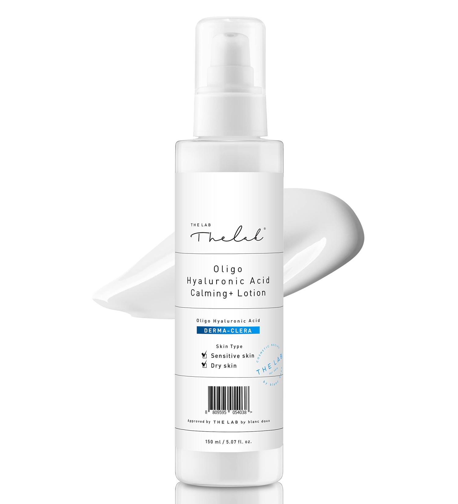 Blanc Doux Oligo Hyaluronic Acid Calming+ Lotion 150ml - Vegan Certified for Sensitive and Dry Skin | Sodium Hyaluronate, Allantoin, Hydrogenated Polydecene - Buy Online on GoSupps.com