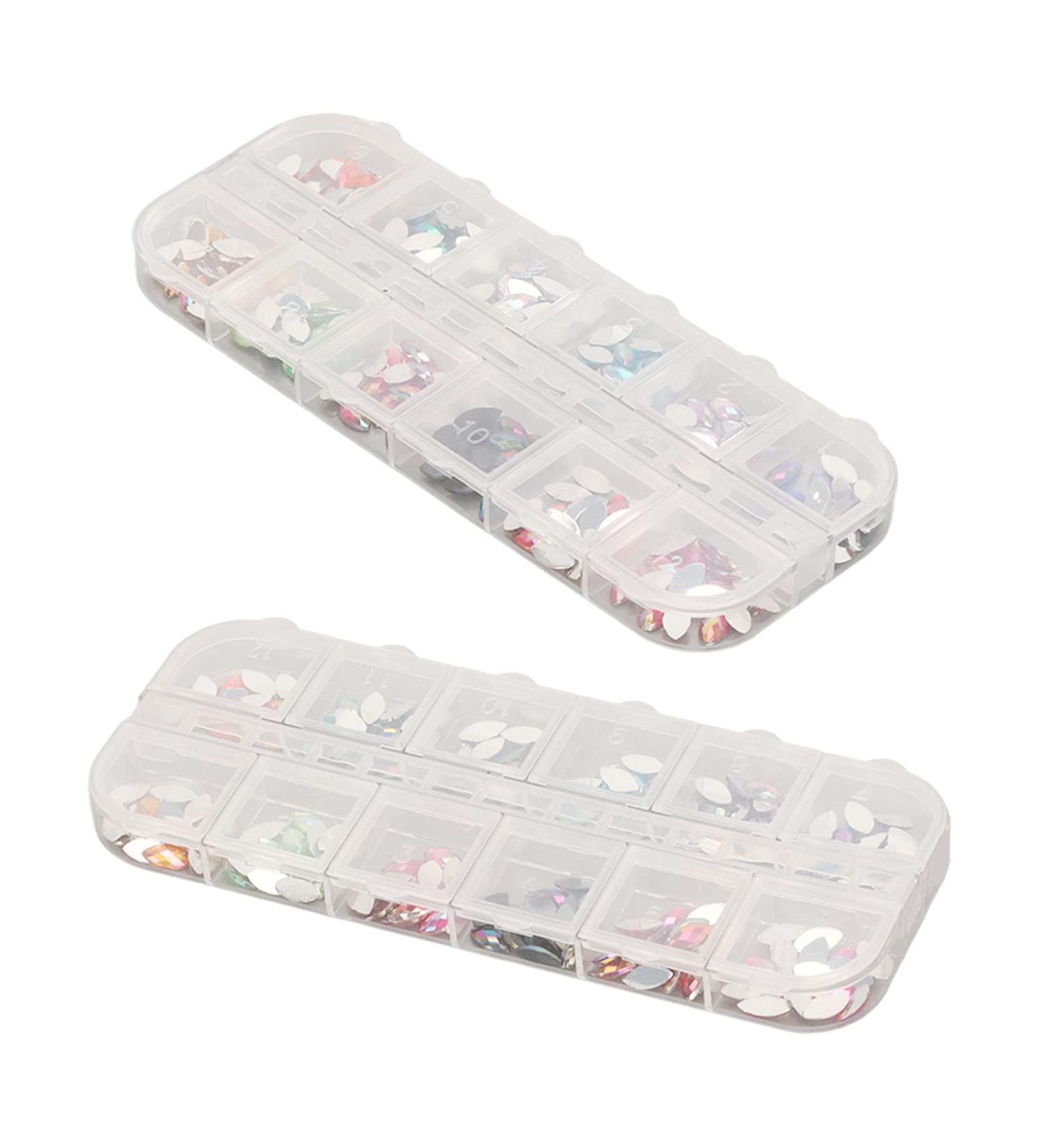Flat Nail Stickers With Diamonds 2 Boxes Nail Rhinestones Flat Back Assorted Bright Colors Sparkling Widely Used Nail Art Stones for Manicure DIY Makeup - Buy Online on GoSupps.com