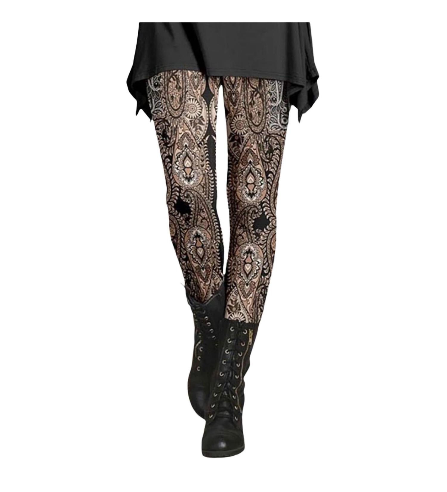 Shop Hanxiulin Women's Autumn & Winter Leggings - Soft Stretchy Pants with Artistic Spray Printing & Easter Bunny Design - Size D XL - Buy Online on GoSupps.com