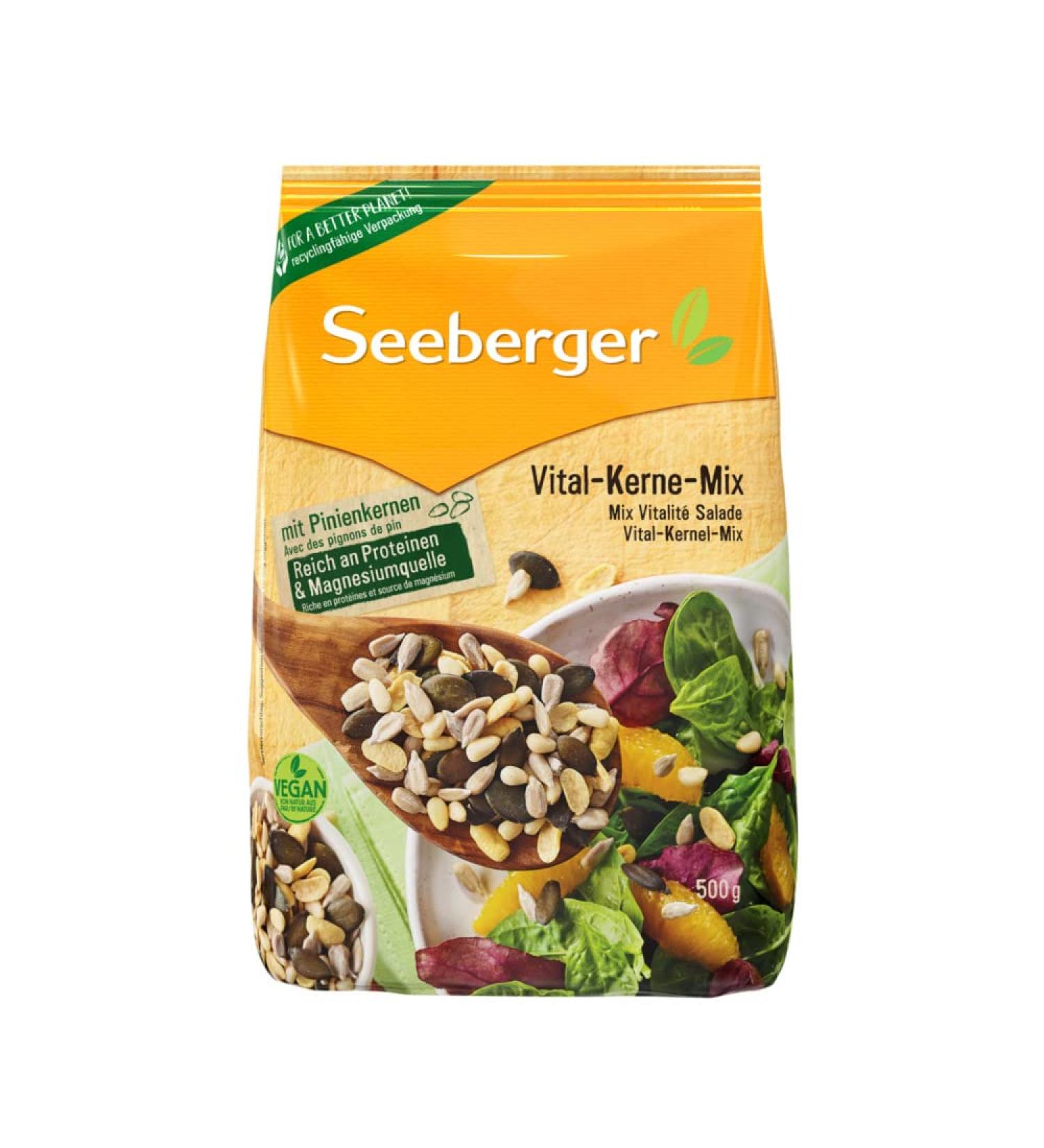 Seeberger Vital-Kerne Mix 500g - Vegan Pine Sunflower Pumpkin & Soy Mix for Baking Salads & Muesli - International Shipping Available - Buy Online on GoSupps.com