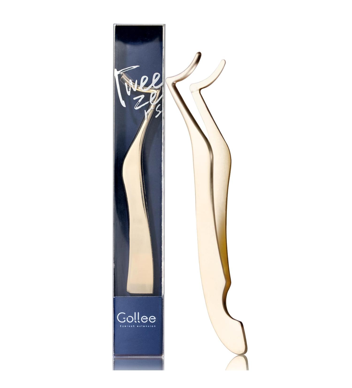 DIY Cluster Lash Applicator Tool - Curved Gold Eyelash Tweezers for Easy Application & Removal | Perfect for Strip & Cluster Lashes - Buy Online on GoSupps.com