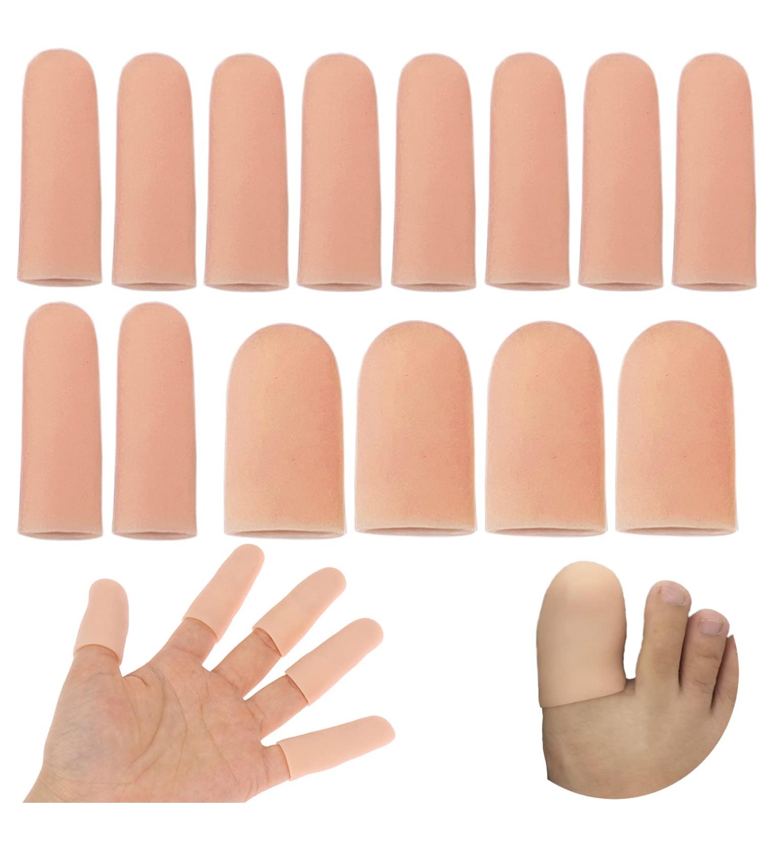 14 Pcs Beige Silicone Finger Protectors for Trigger Finger, Arthritis, Blisters & Pain Relief - Buy Online on GoSupps.com