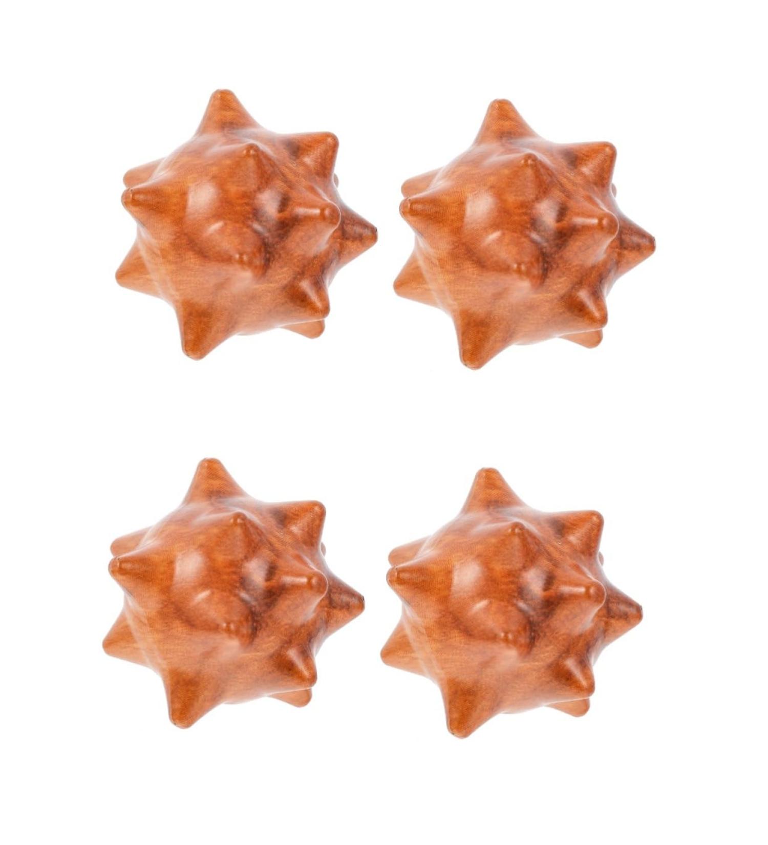 Lurrose 4-piece Massage Pearl Set | Fitness Ball & Wooden Massager for Muscle Pain Relief | Trigger Point Massage Tool | 5x5cm Plastic Roll Massage Balls - Buy Online on GoSupps.com