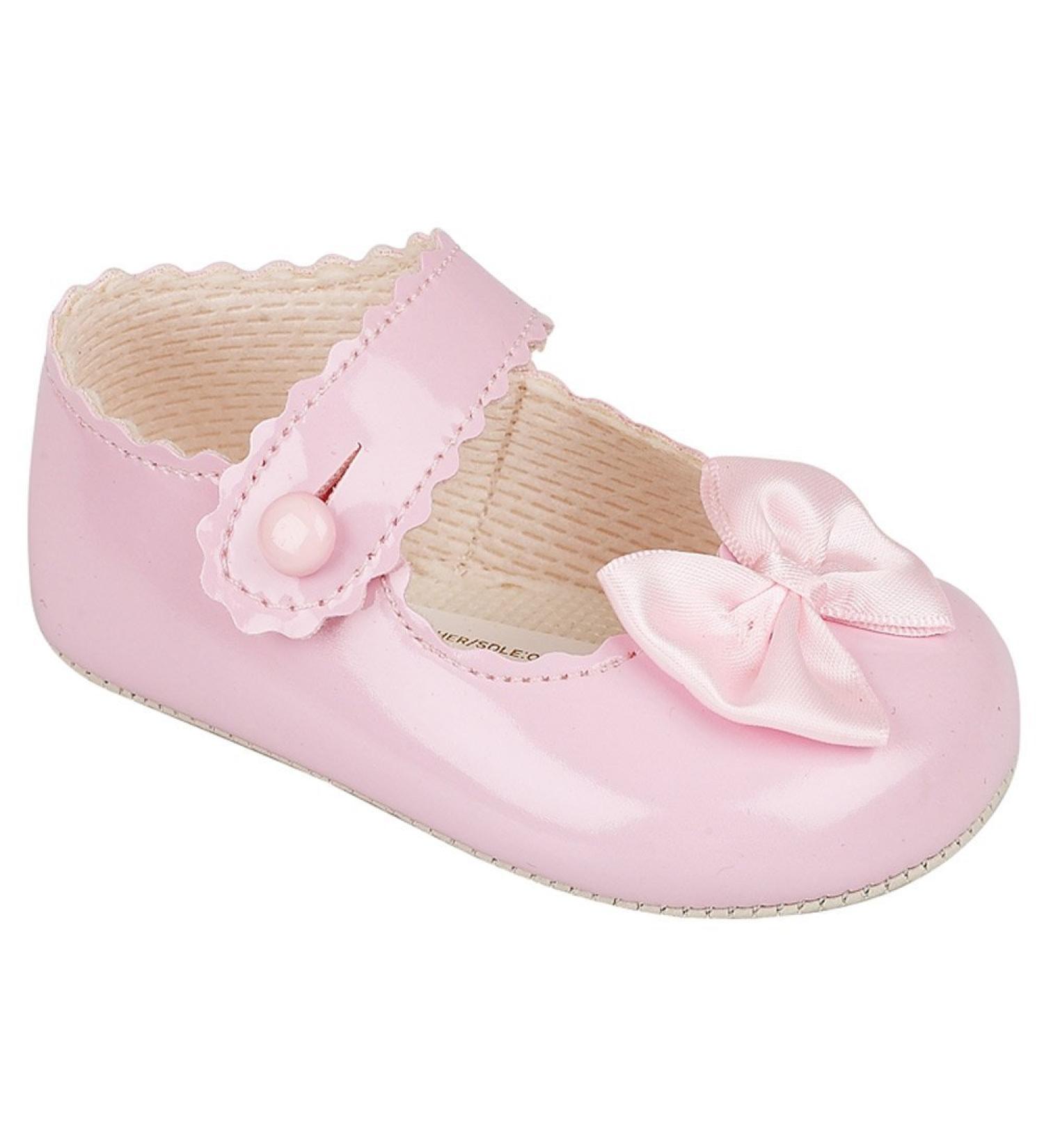 Baypods Baby Girls pram Shoes Christening Party Early Days 12-18 Months Pink