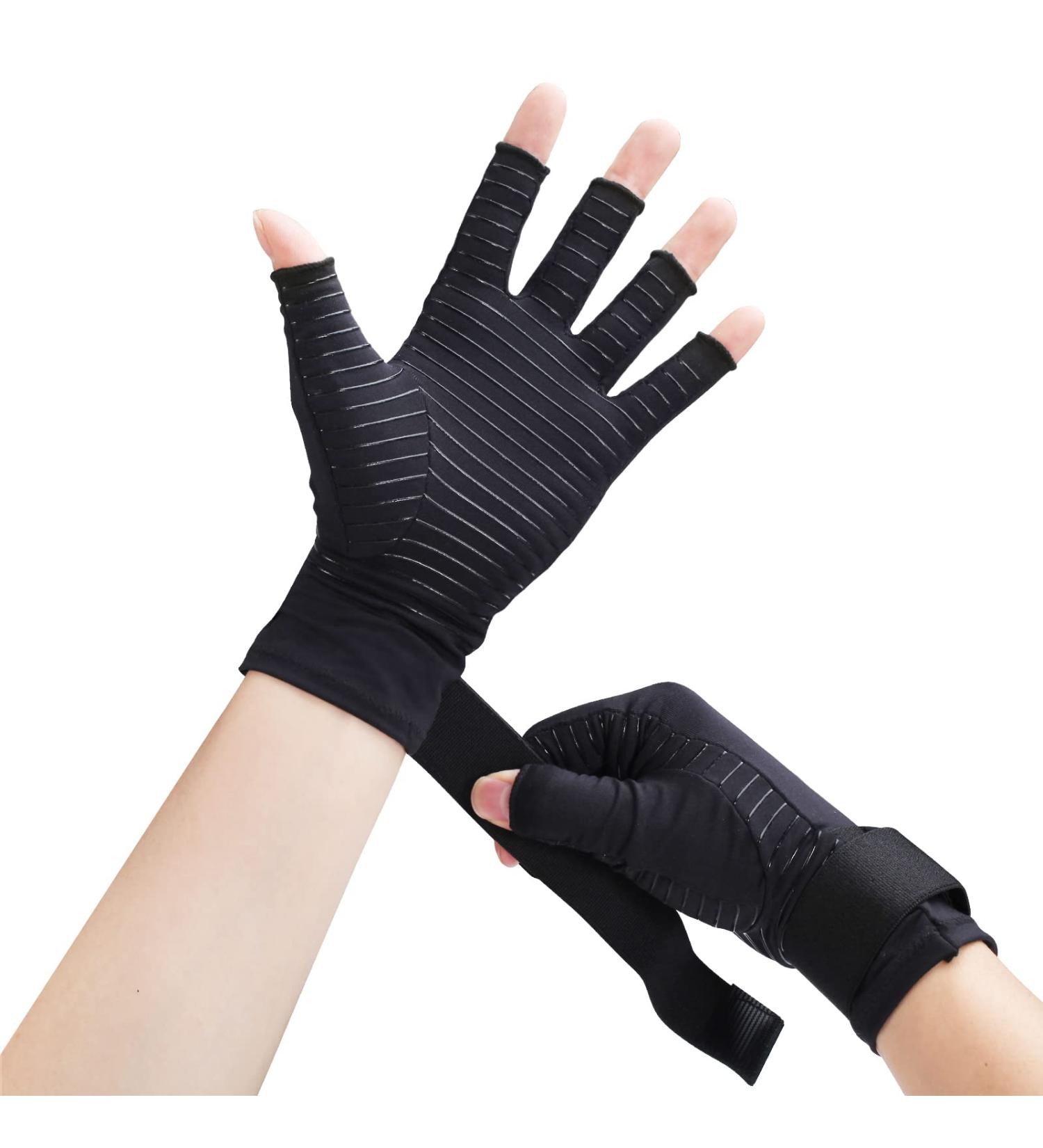 Futurergmic Compression Arthritis Gloves with Strap | Open Finger Hand Wrist Support for Arthritis, Carpal Tunnel, RSI | Daily Healing & Pain Relief - S/M - Buy Online on GoSupps.com