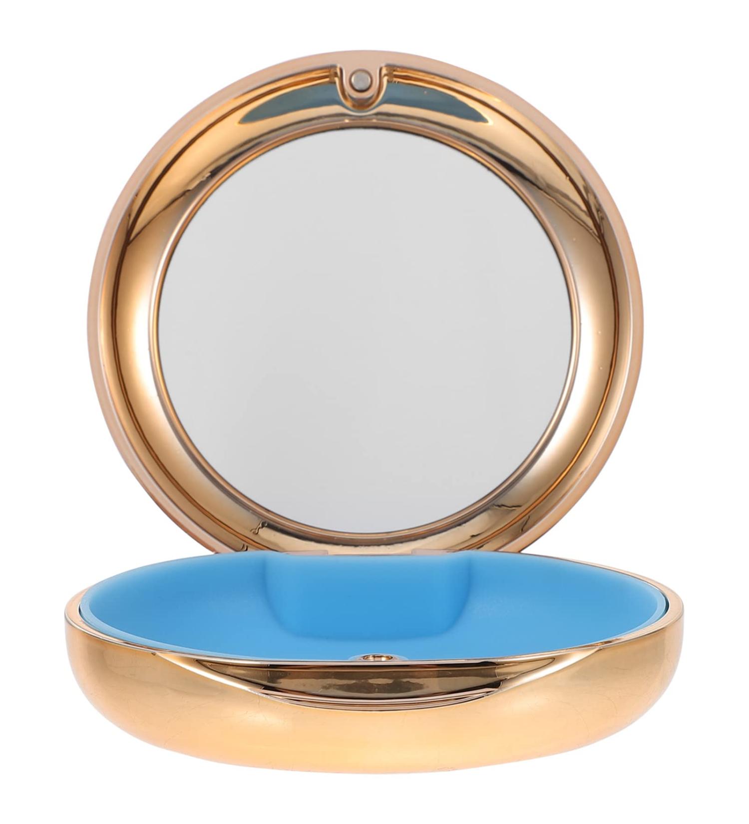 Healifty Portable Denture Retainer Case with Mirror - Travel Aligner Storage Box in Golden - Buy Online on GoSupps.com